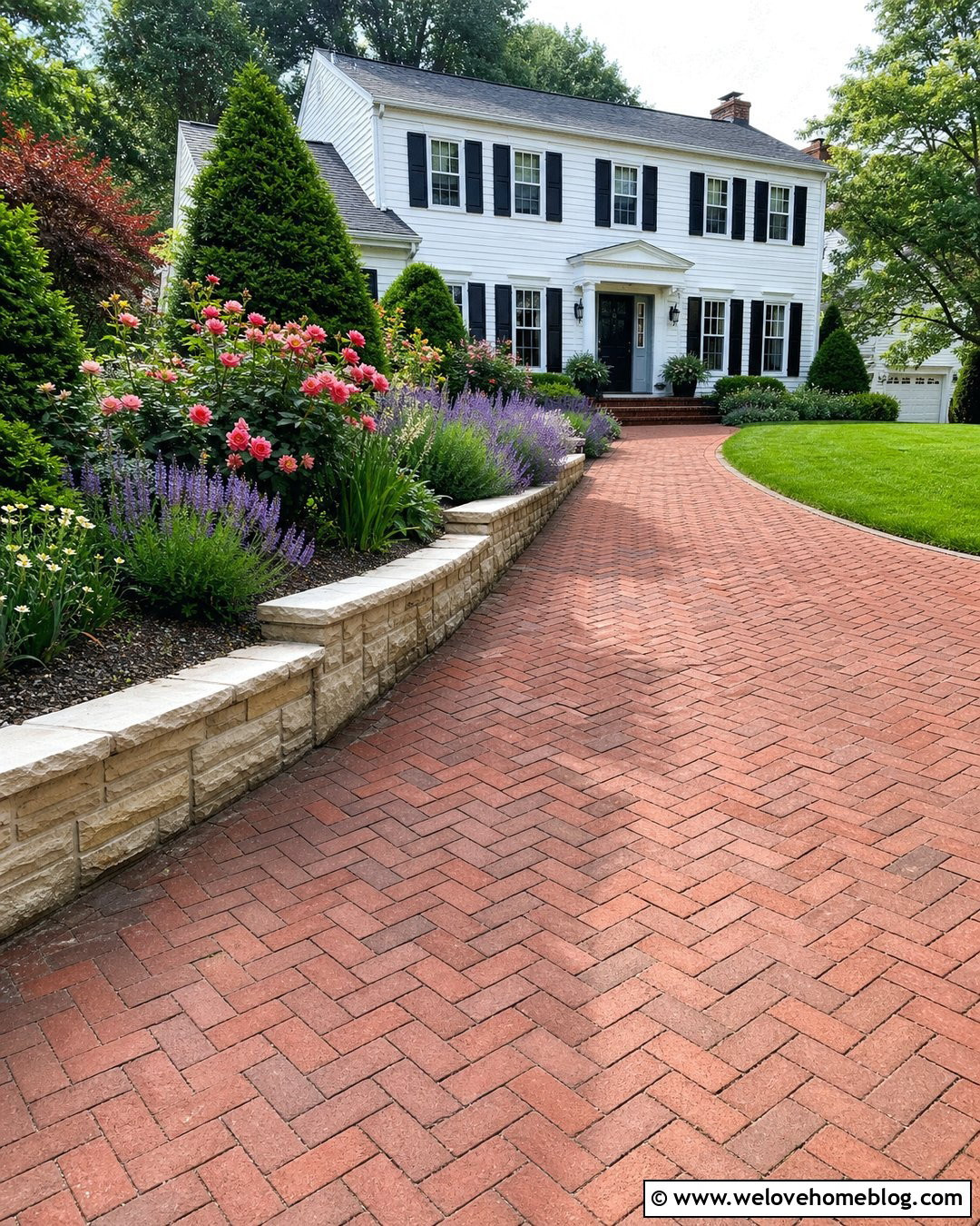 Driveway Retaining Wall With Flower Beds - 35 Driveway Retaining Wall Ideas