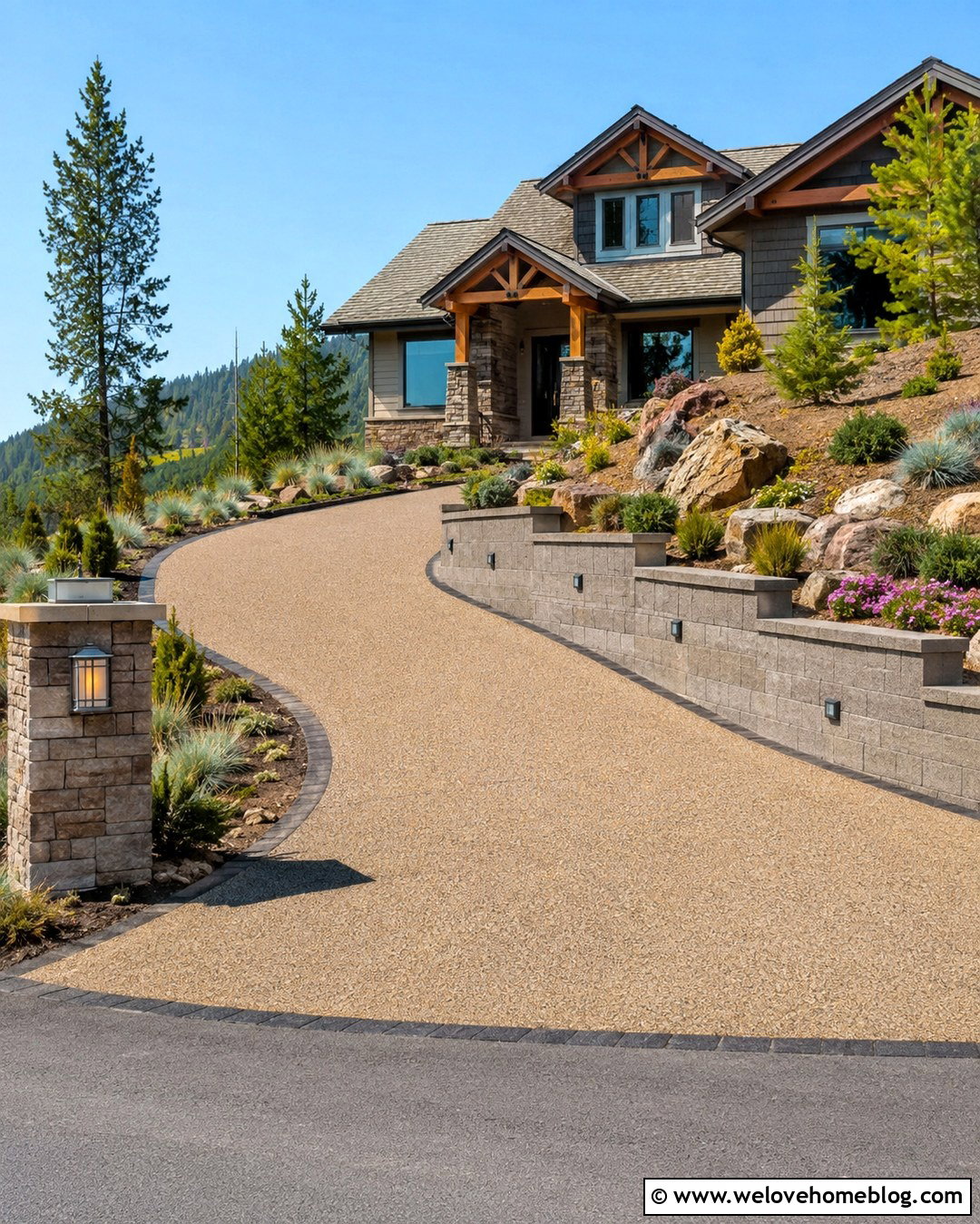 Driveway Retaining Wall With Lighting - 20 driveway retaining wall hillside ideas