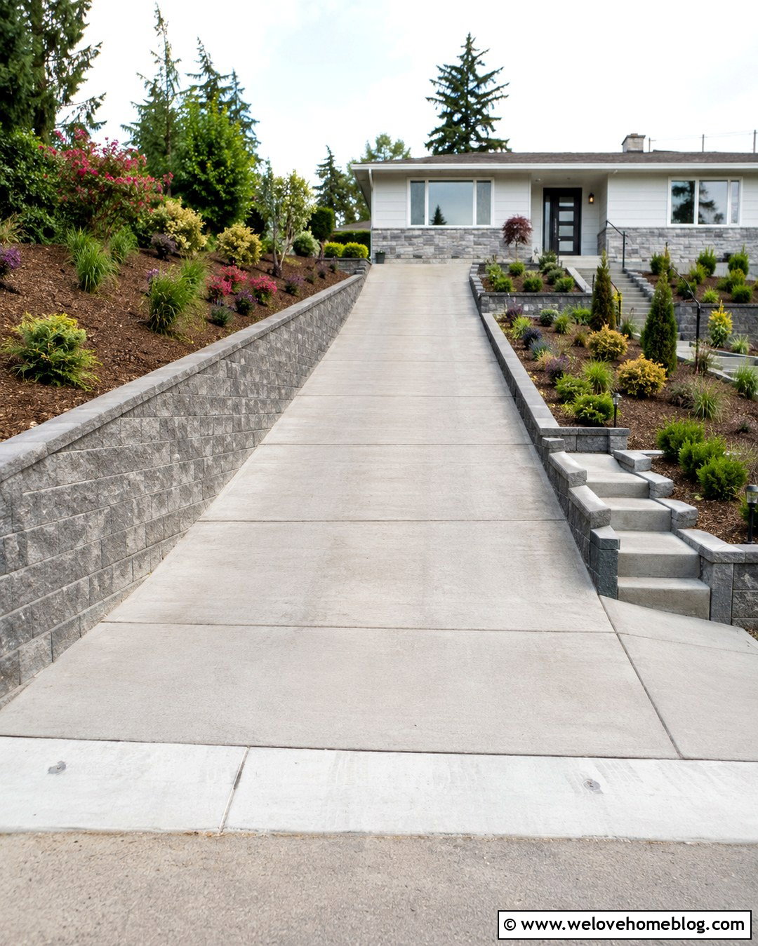 Driveway Retaining Wall With Steps - 20 driveway retaining wall hillside ideas