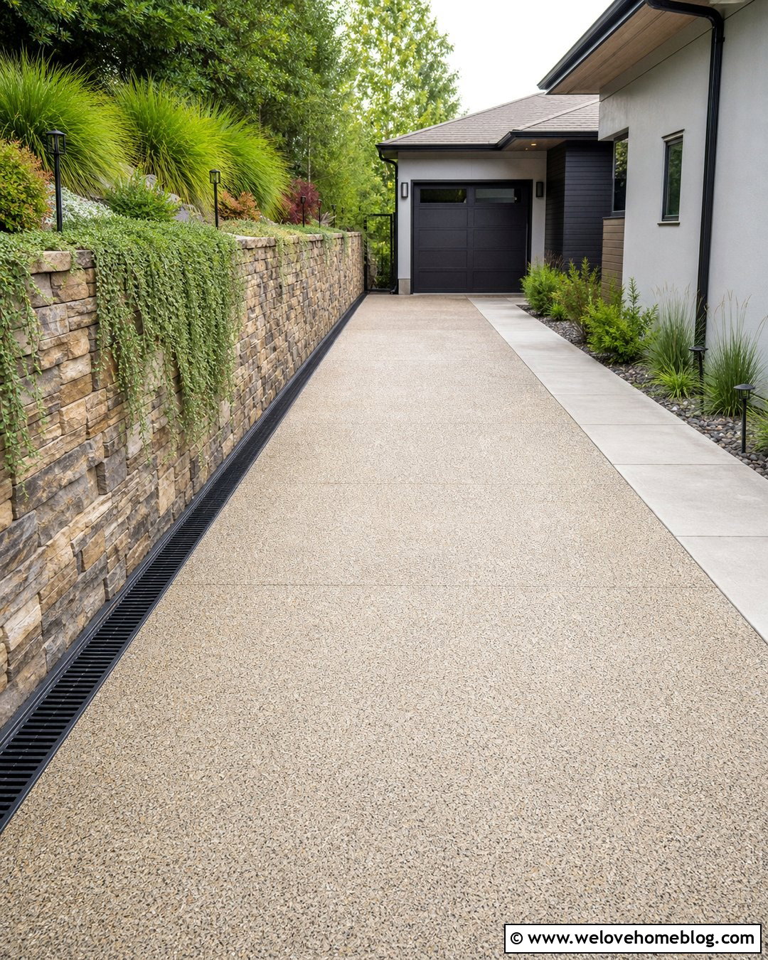 Driveway Retaining Wall With Strip Drain - 35 Driveway Drain Ideas