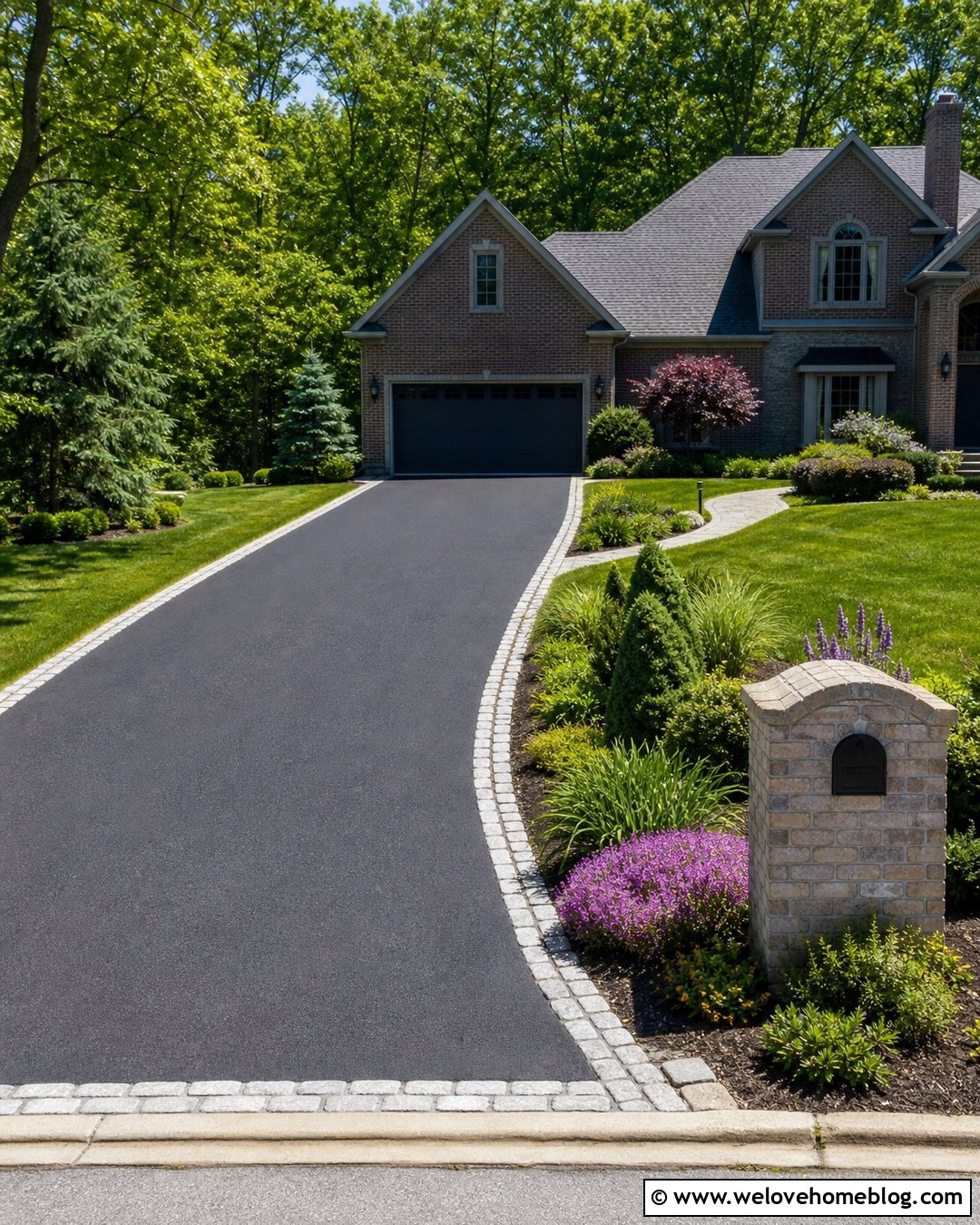 Driveway Side Garden With A Mailbox - 20 Driveway Side Garden Ideas