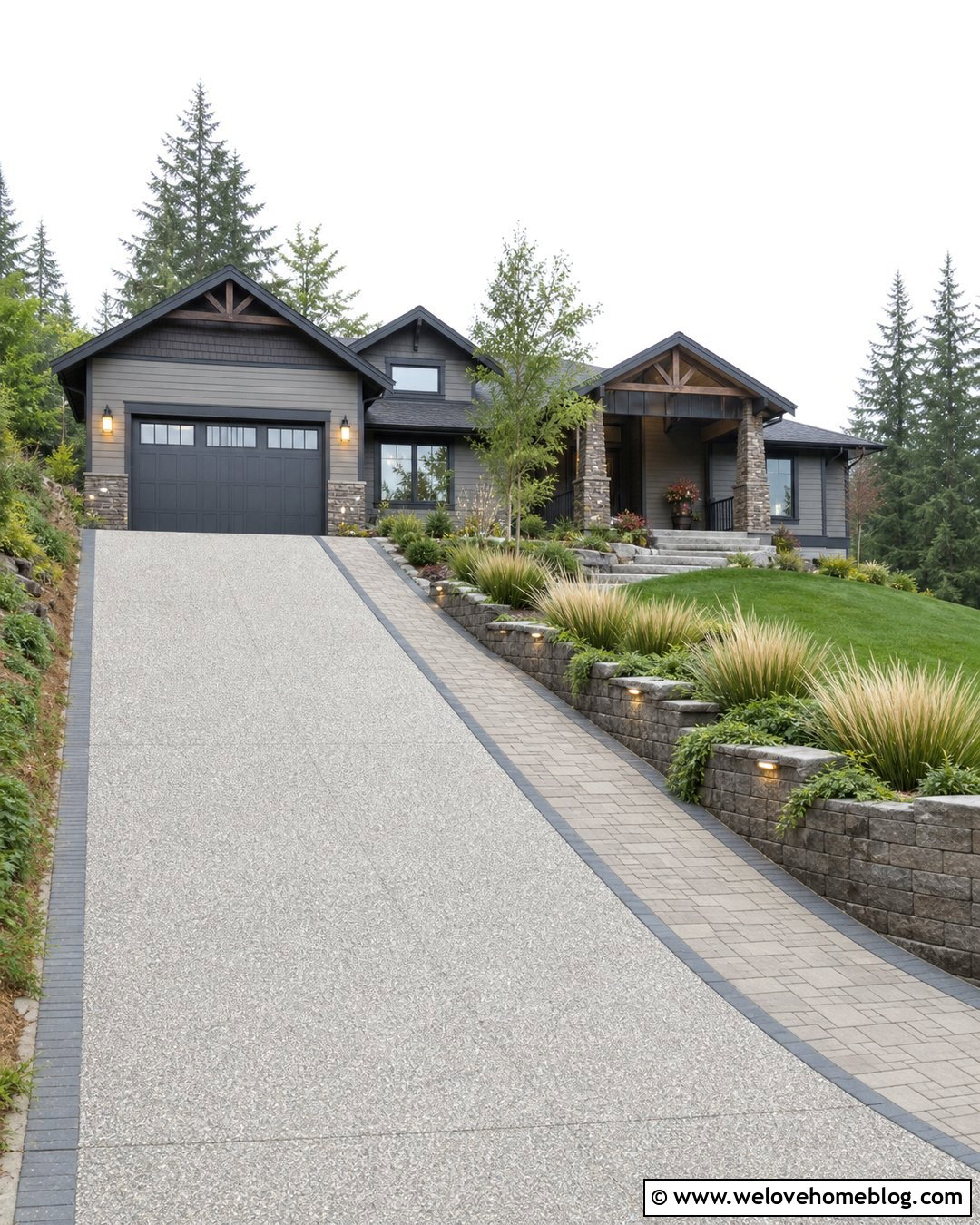 Driveway Side Pavers With A Retaining Wall - 20 Adding Pavers To Side Of Driveway Ideas