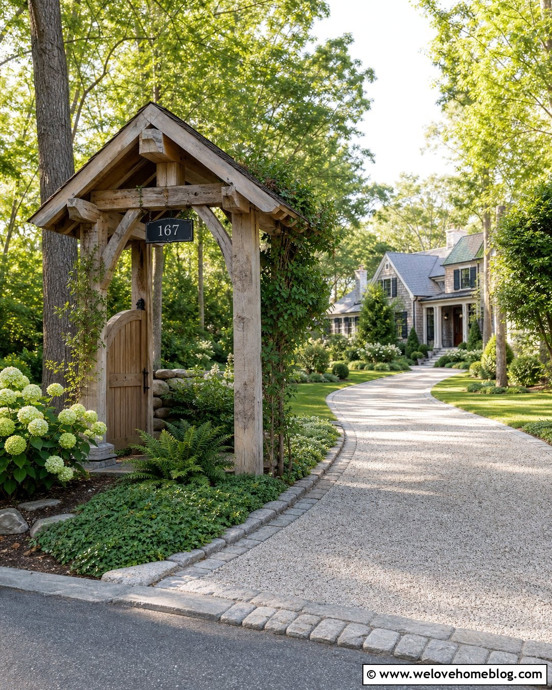 Driveway Sign With Pergola Entrance - 30 Driveway Signs Entrance Ideas