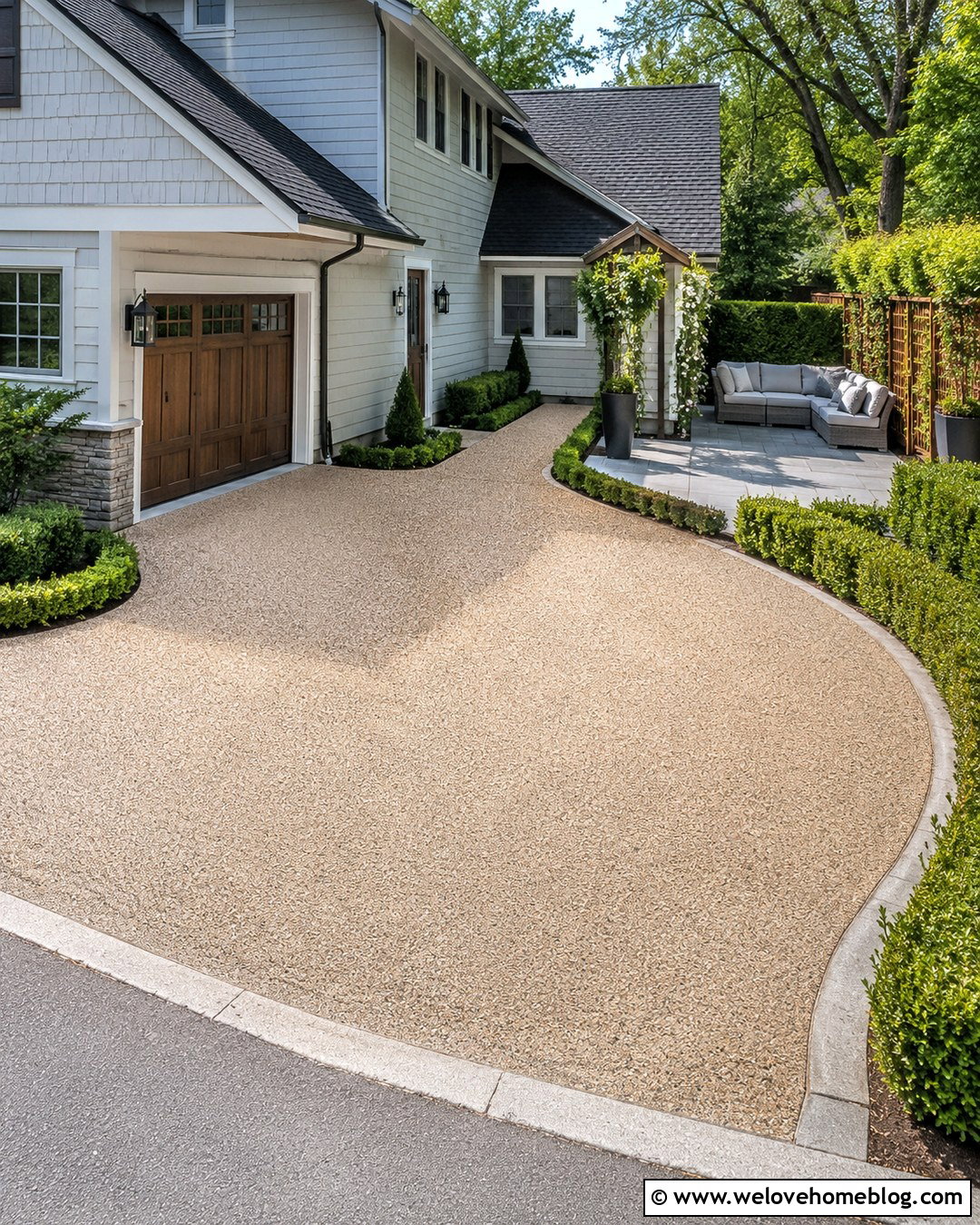 Driveway Sitting Area Beside A Side Entry Garage - 20 Driveway Sitting Area Ideas