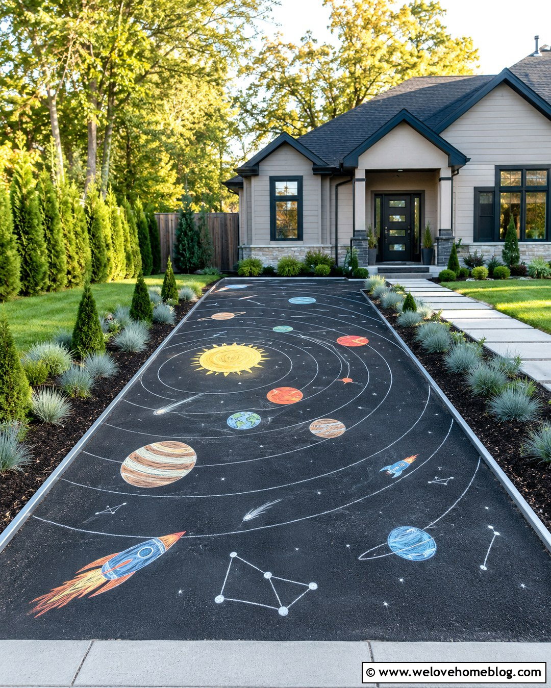 Driveway Solar System Art - 20 Driveway Art Projects Ideas