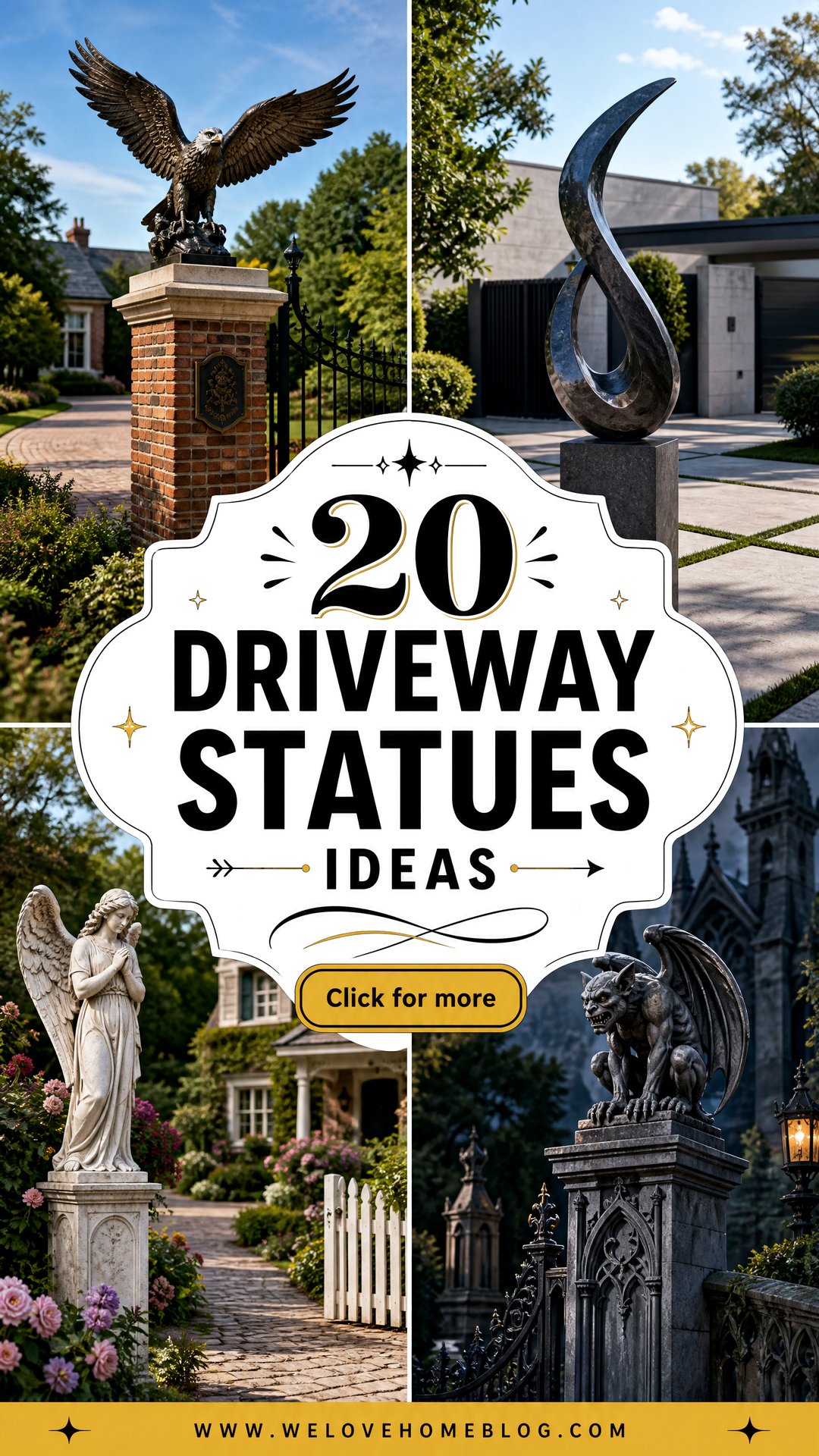 20 Driveway Statues Ideas for a Striking Elegant Entrance - 20 Driveway Statues Ideas for a Striking, Elegant Entrance