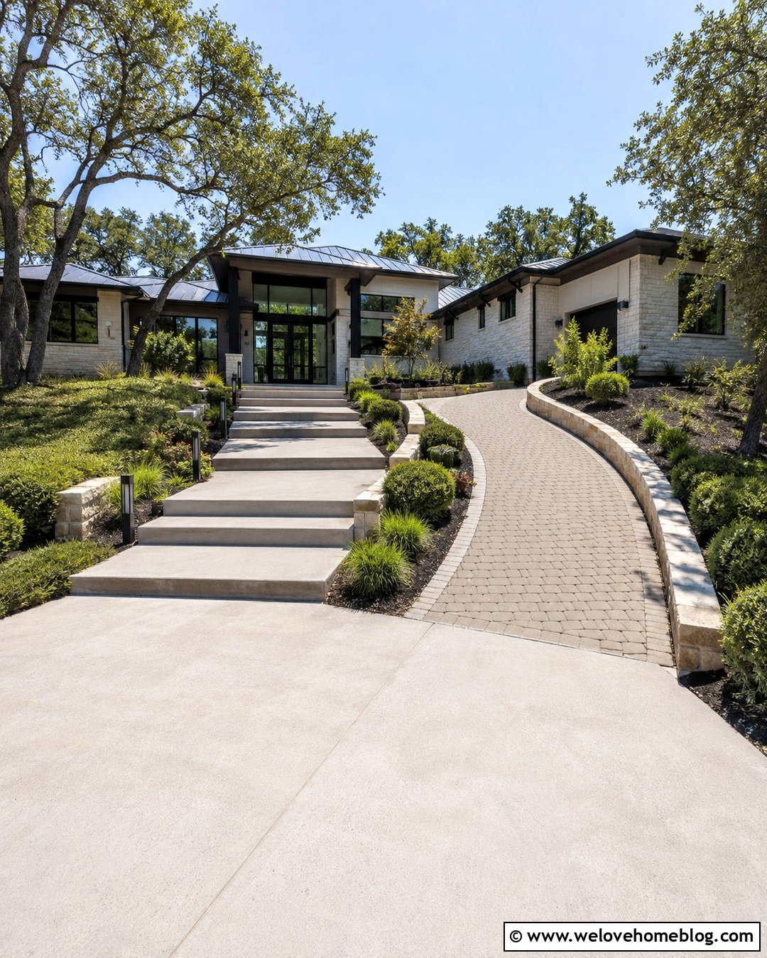 Driveway Steps With A Ramp Connection - 25 Driveway Steps Ideas