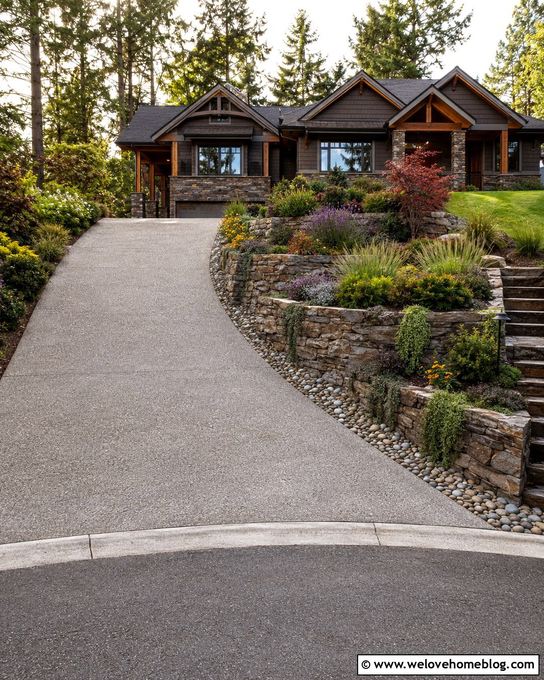 Driveway Strip With Raised Planter Beds - 20 driveway strip landscaping ideas