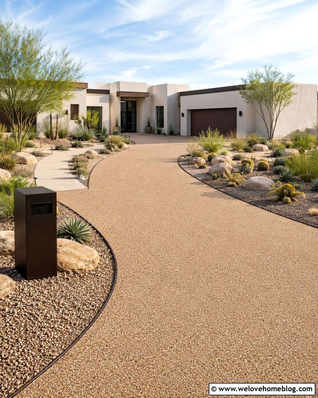 Driveway Strip With Succulents And Gravel - 20 driveway strip landscaping ideas