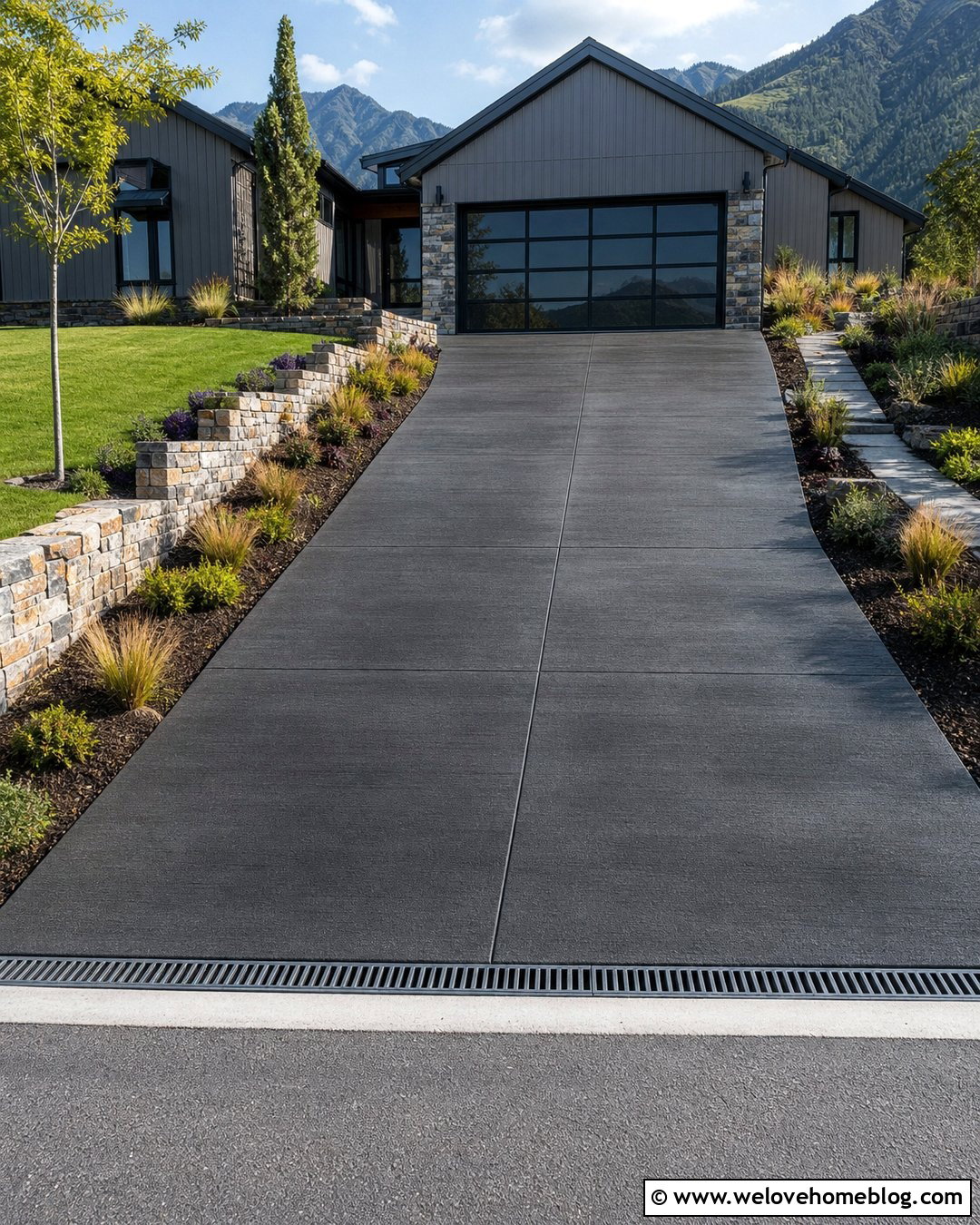 Driveway Trench Drain Across A Steep Slope - 20 Driveway Drain Ideas