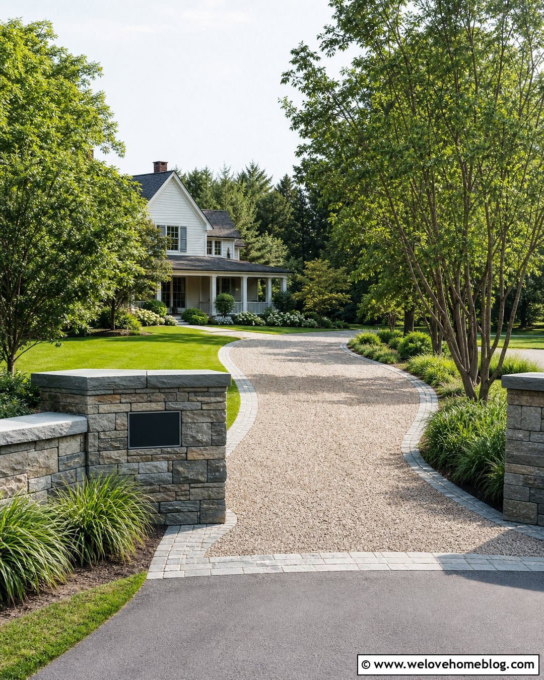 Driveway Wall With Address Sign - 20 Driveway Wall Project Ideas