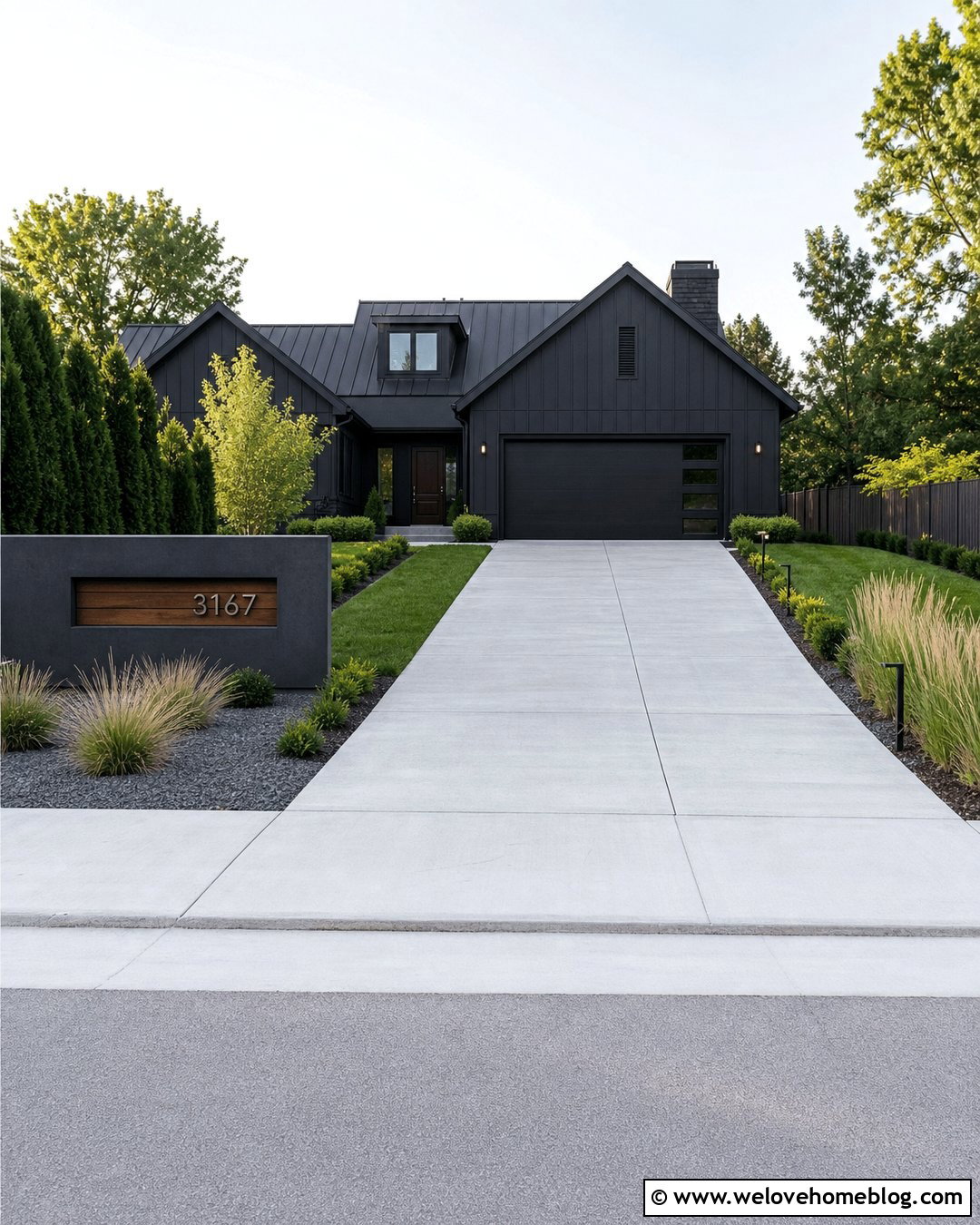 Driveway Wall With Address Sign - 30 Driveway Wall Ideas