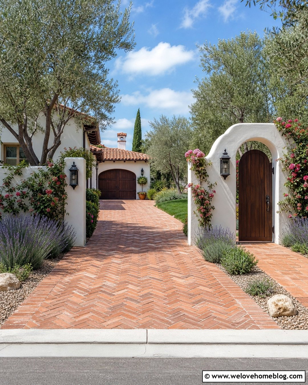 Driveway Wall With Arched Opening - 30 Driveway Wall Ideas
