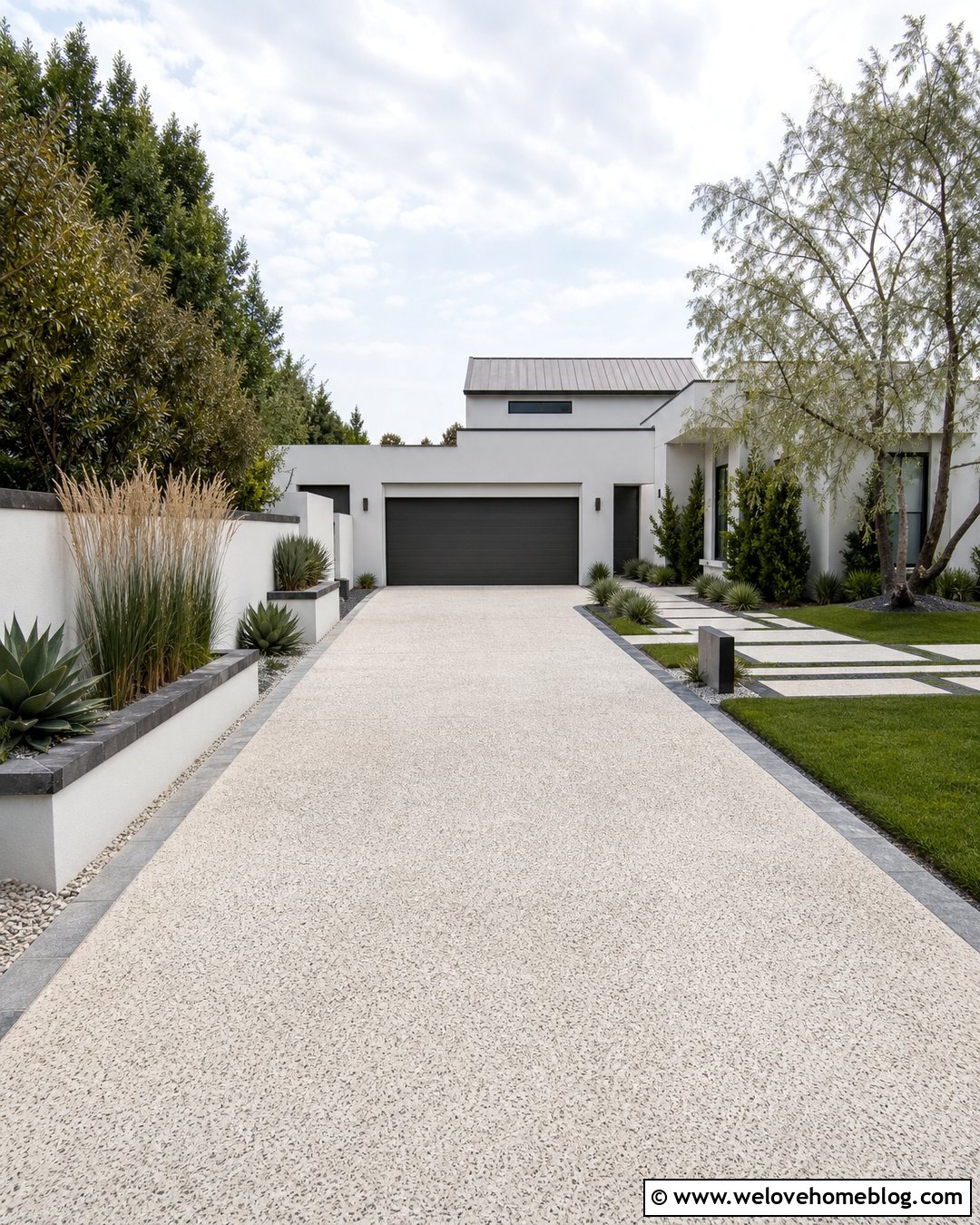 Driveway Wall With Built In Planters - 30 Driveway Wall Ideas