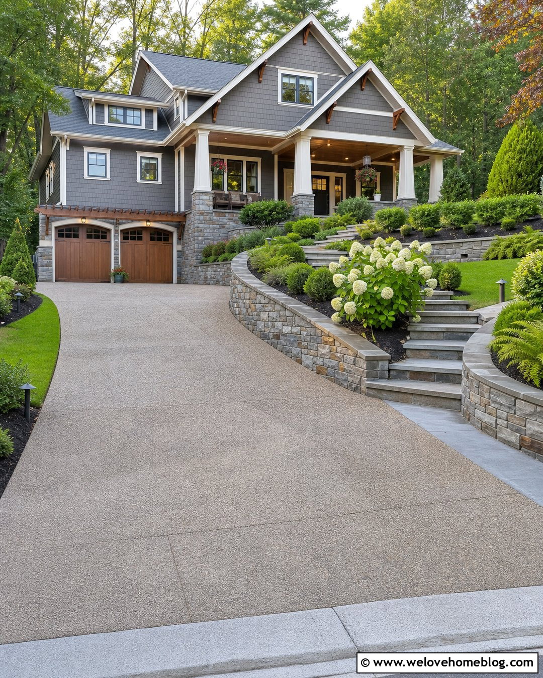 Driveway Wall With Steps - 30 Driveway Wall Ideas