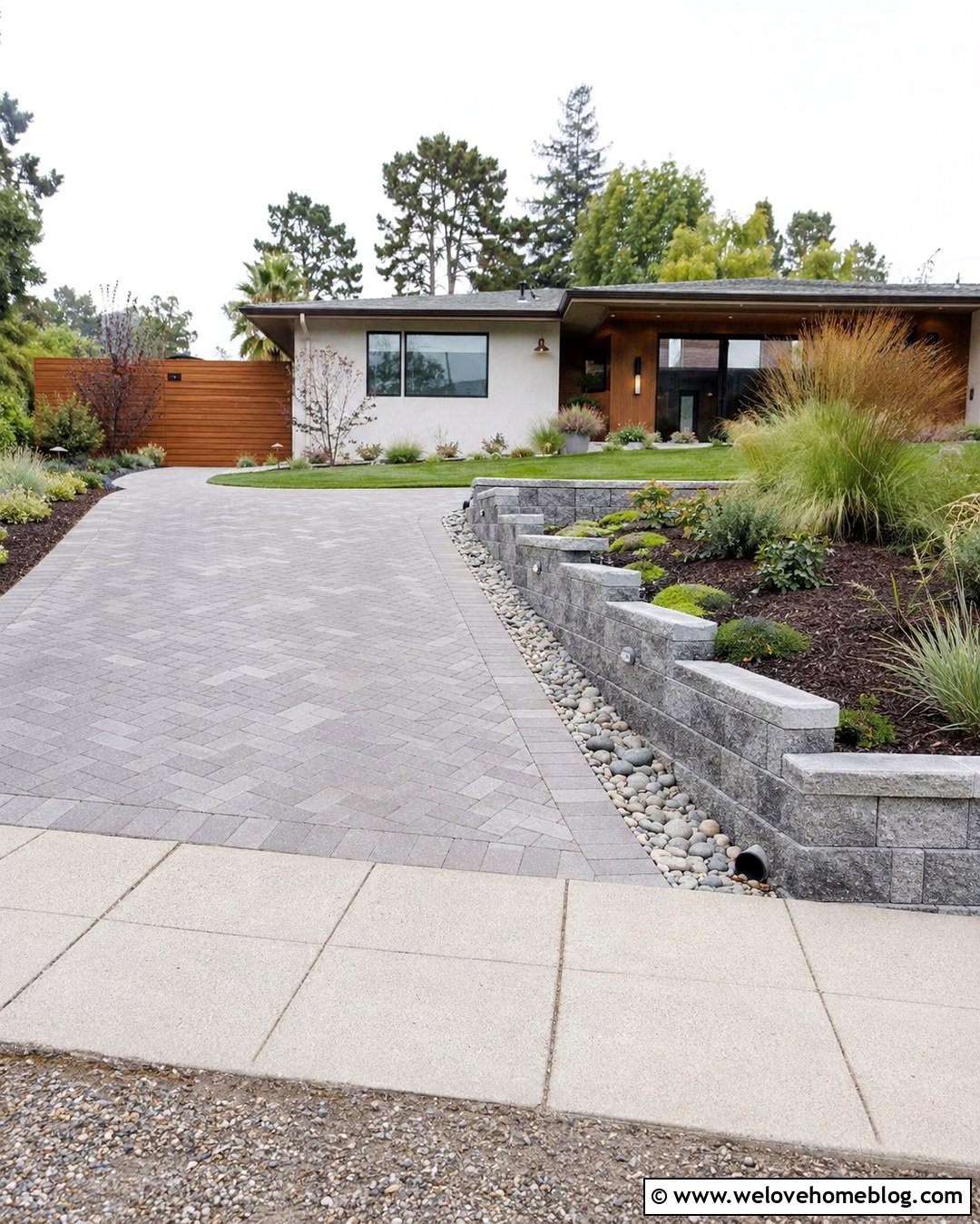 Driveway Wall With Water Drainage - 20 Driveway Wall Project Ideas