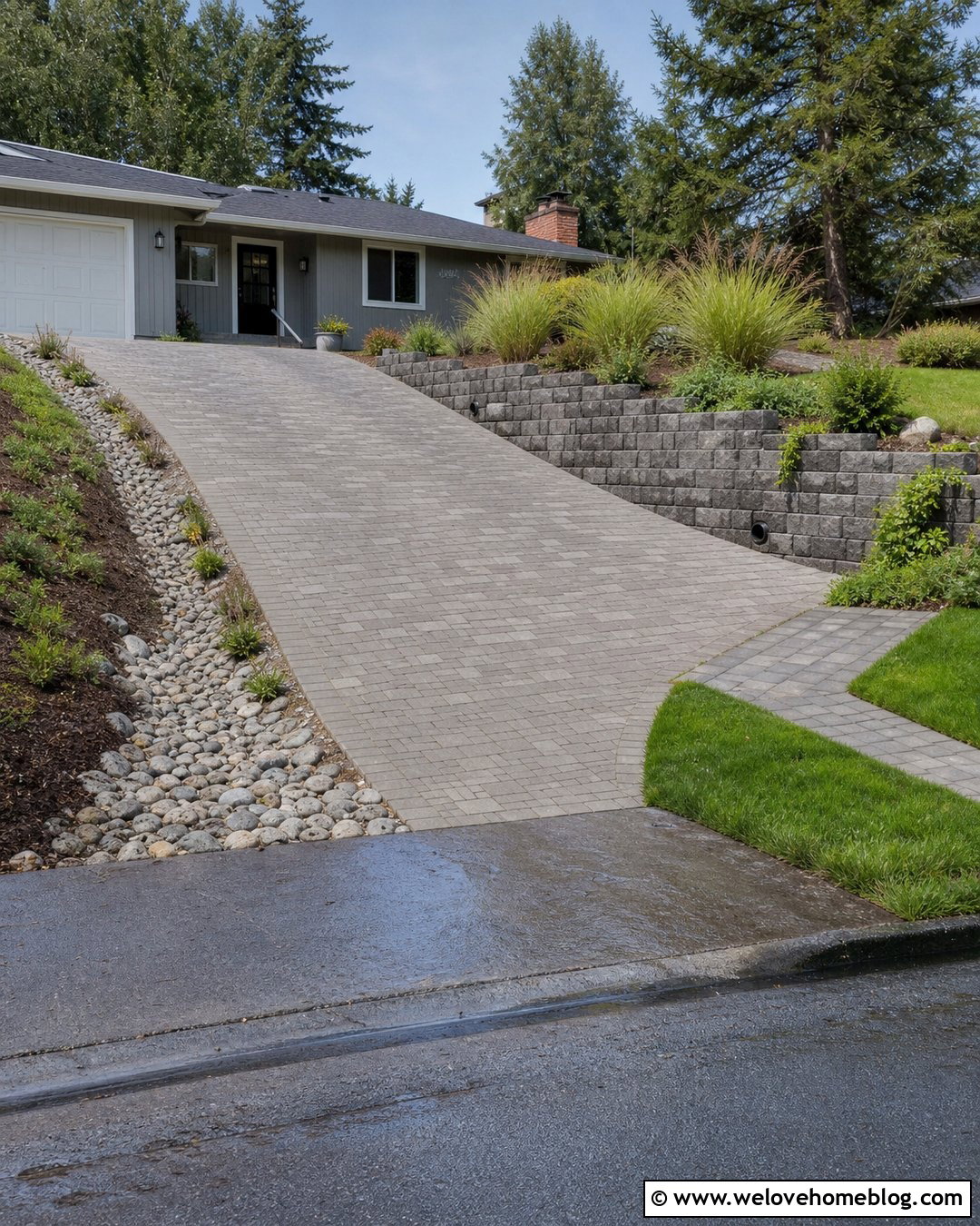 Driveway Wall With Water Drainage - 20 Driveway Wall Project Ideas