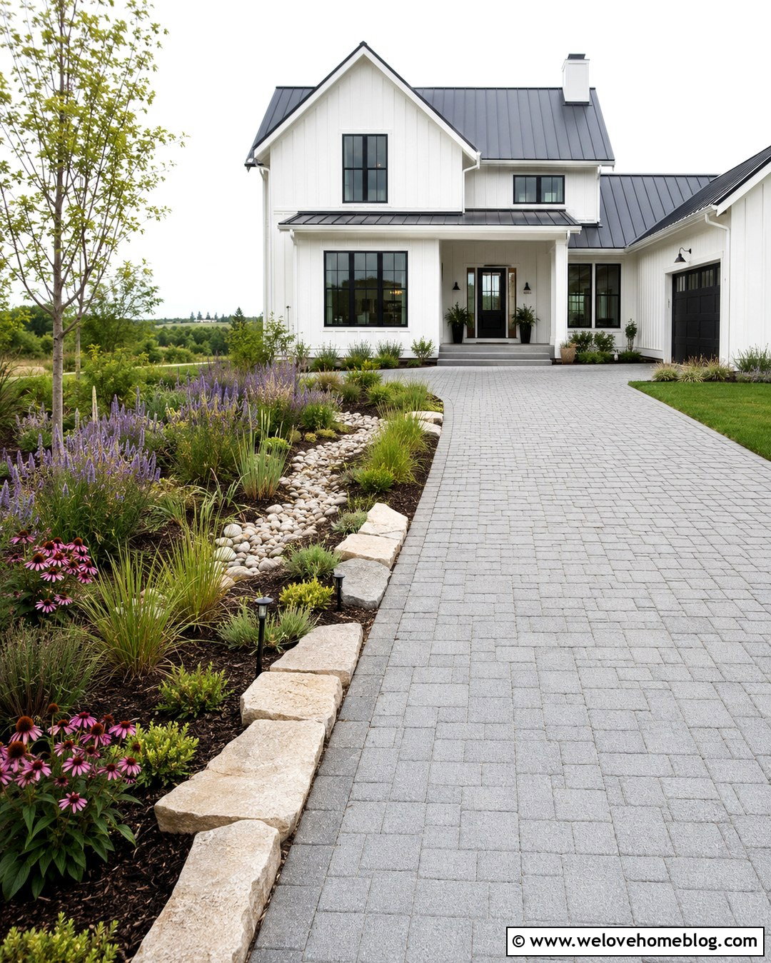 Driveway With A Small Rain Garden - 20 driveway small front garden ideas