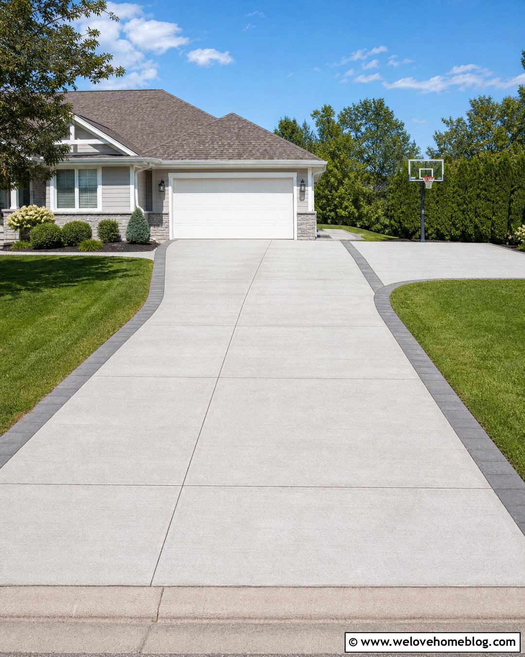 Driveway With Basketball Parking Extension - 40 widen driveway ideas