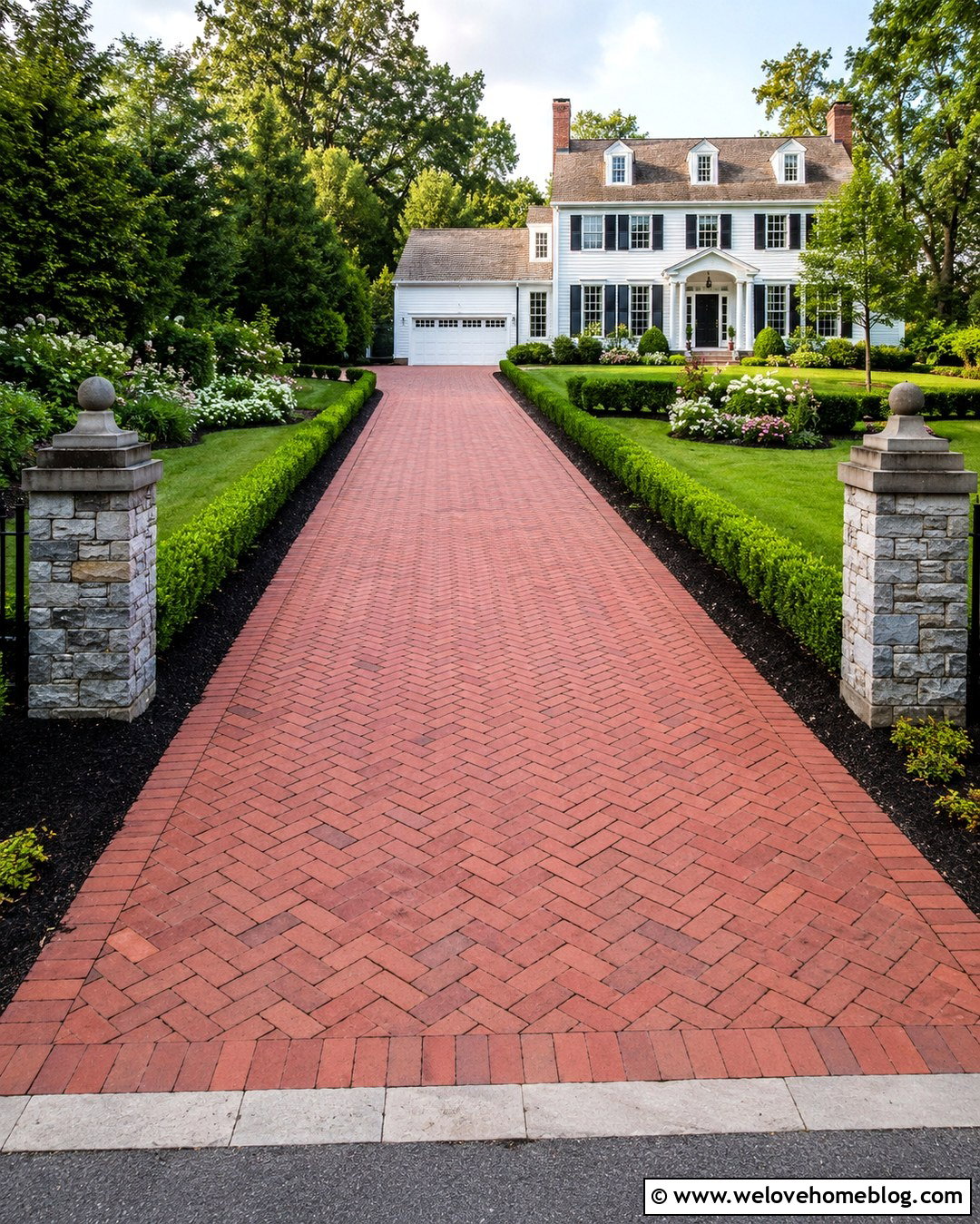 Driveway With Boxwood Hedge Lining - 20 Lining Driveway Ideas