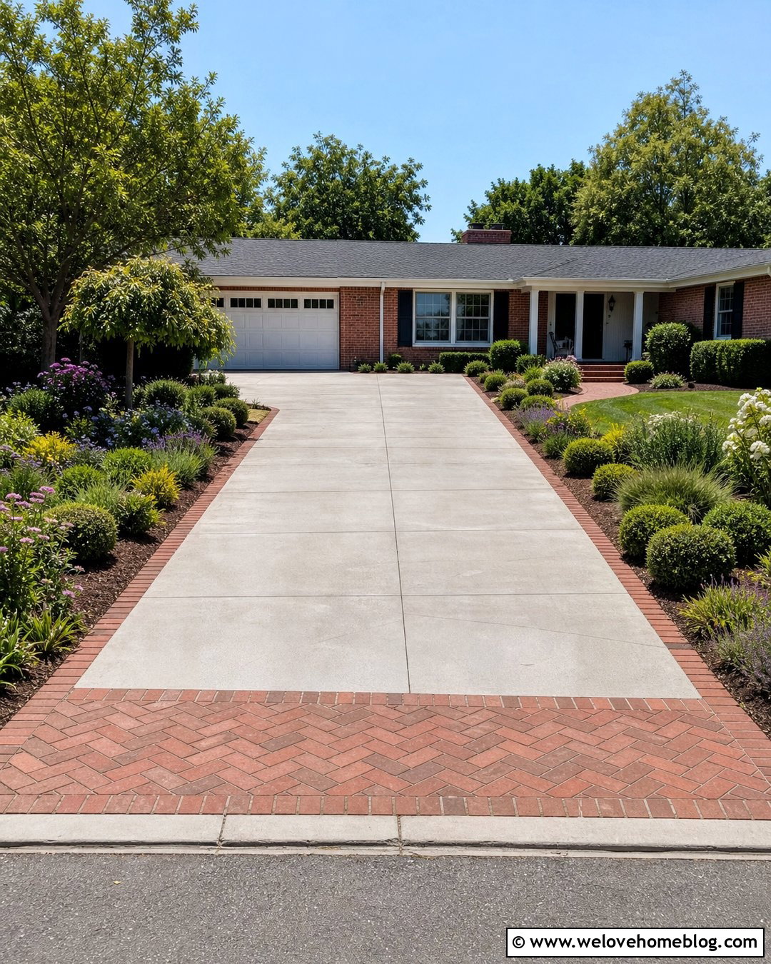 Driveway With Brick Border Garden - 40 driveway front garden ideas