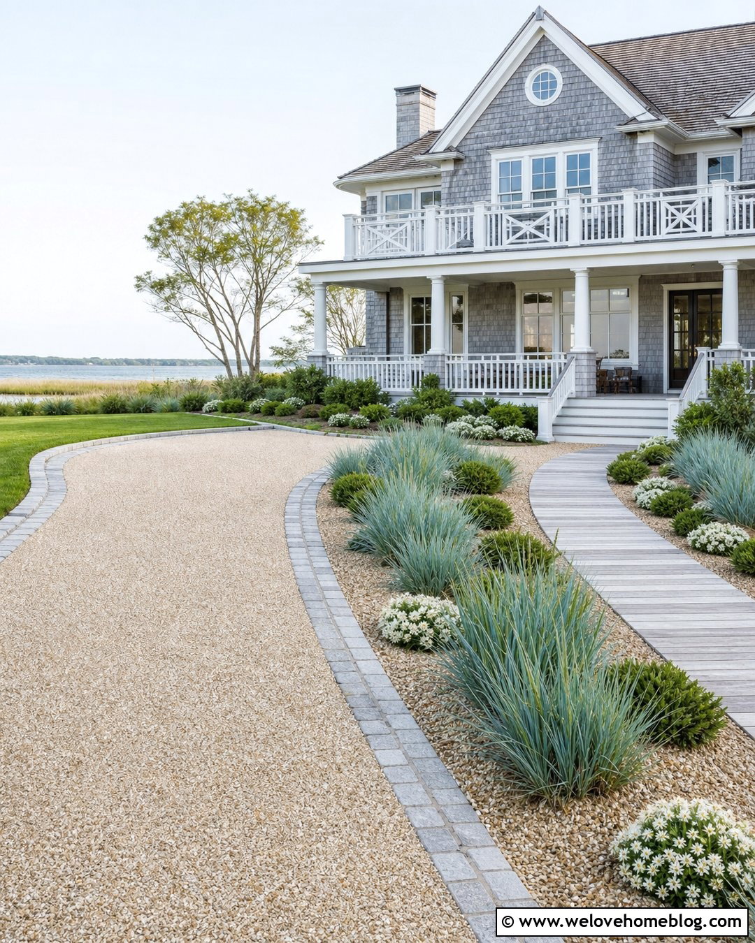 Driveway With Coastal Front Garden - 40 driveway front garden ideas