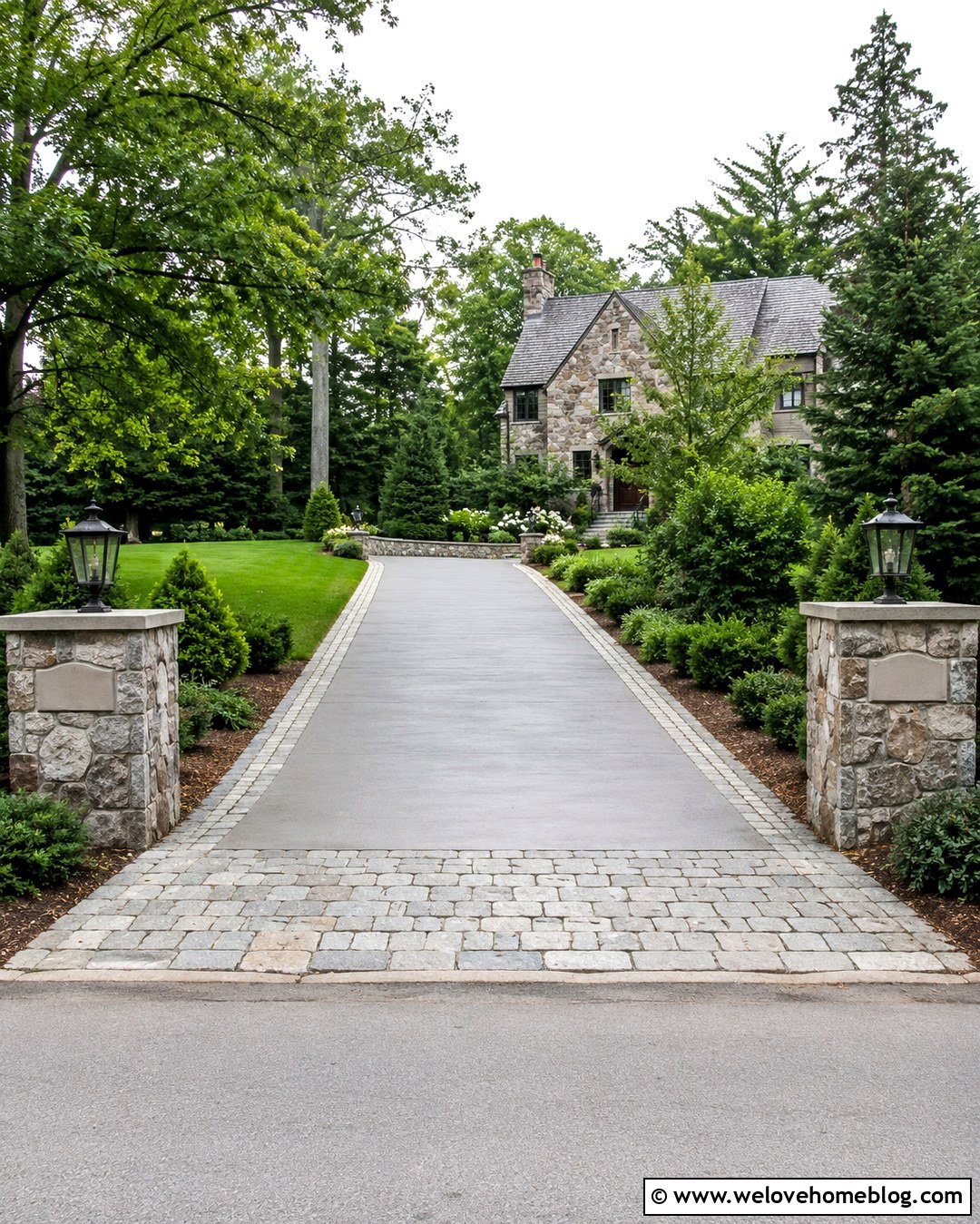 Driveway With Cobblestone Apron