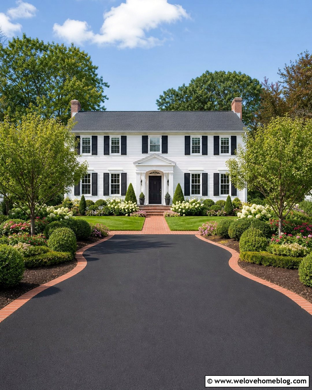 Driveway With Colonial Front Garden - 40 driveway front garden ideas