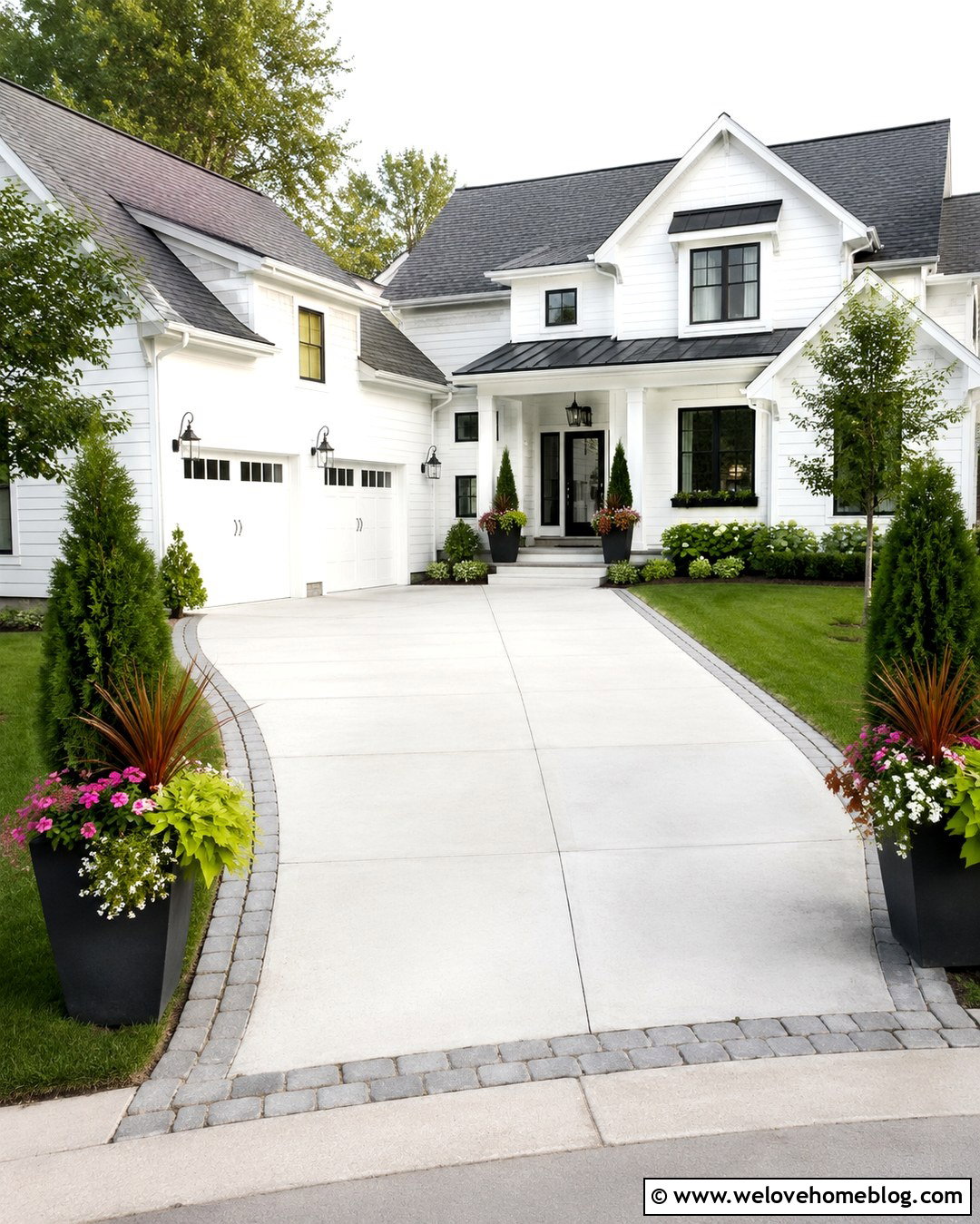 Driveway With Container Garden Borders - 20 driveway small front garden ideas