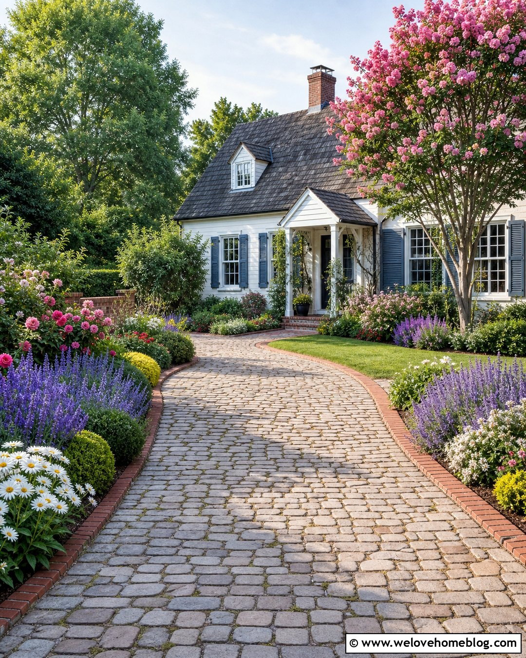Driveway With Cottage Garden Borders - 40 landscaping along driveway ideas