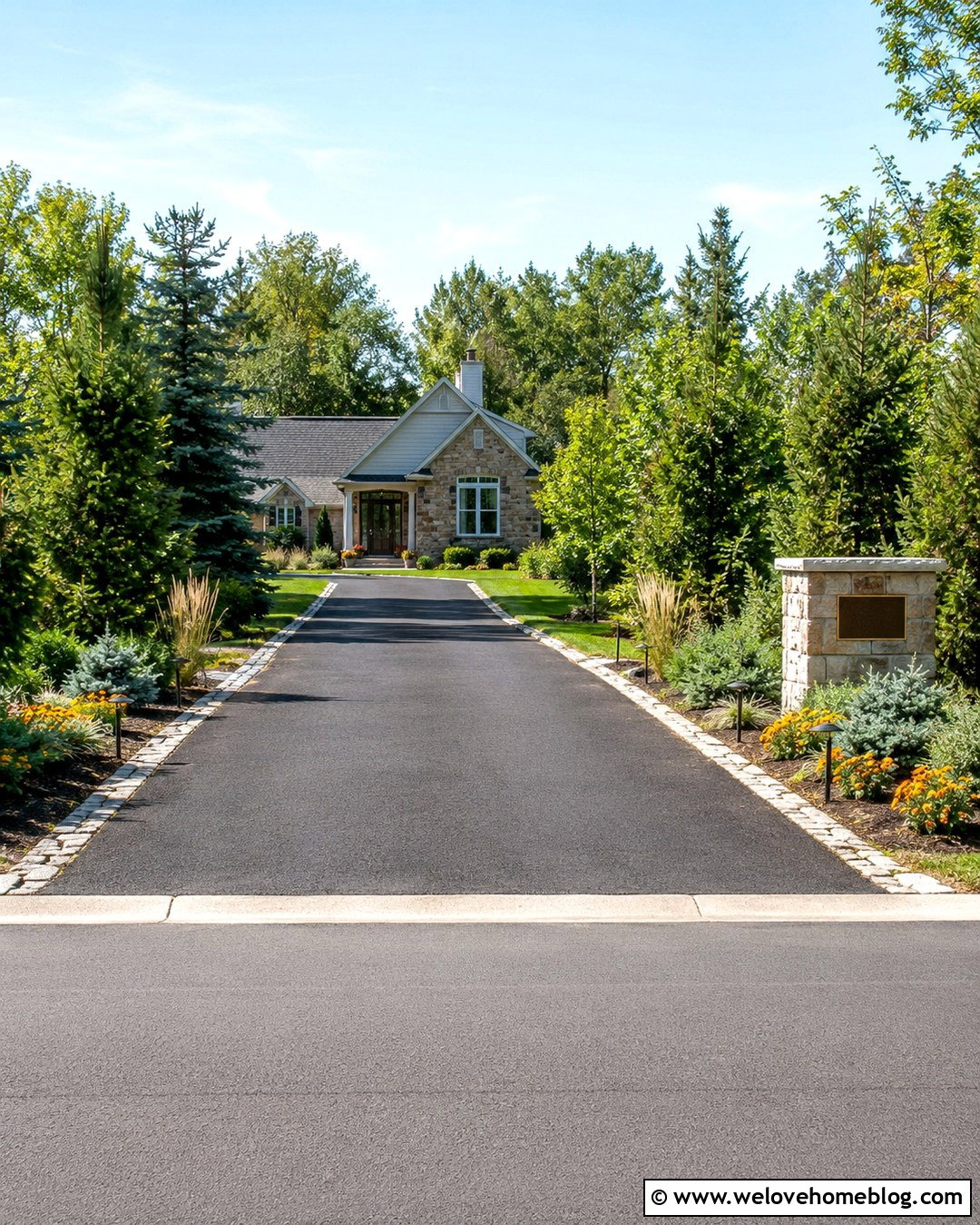Driveway With Decorative Address Marker - 20 Driveway Curb Appeal Tips Ideas