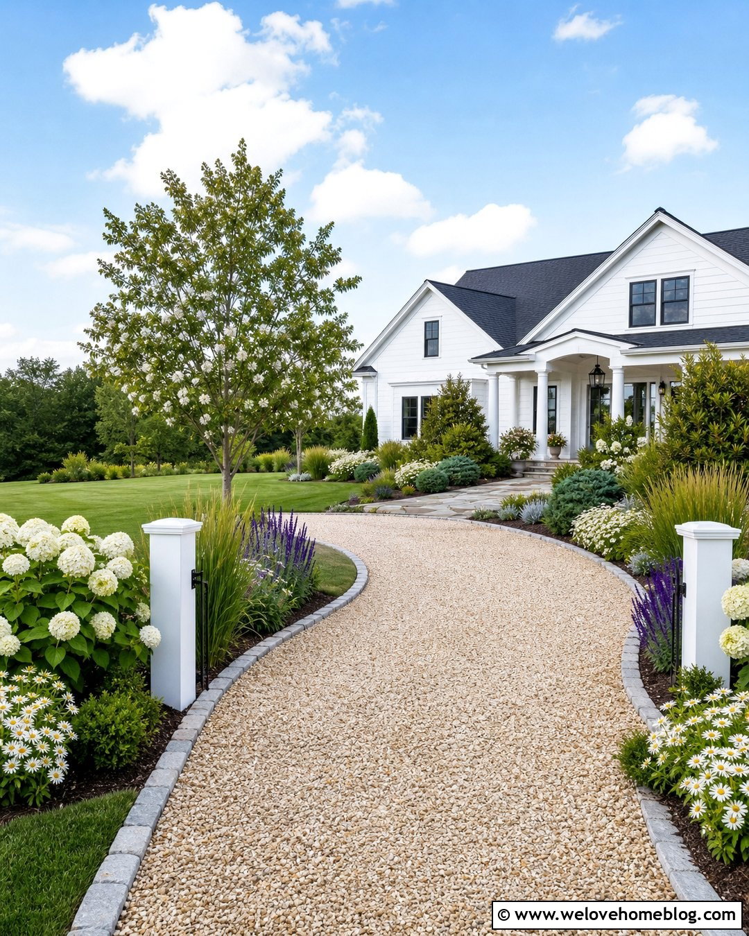 Driveway With Farmhouse Front Garden - 40 driveway front garden ideas