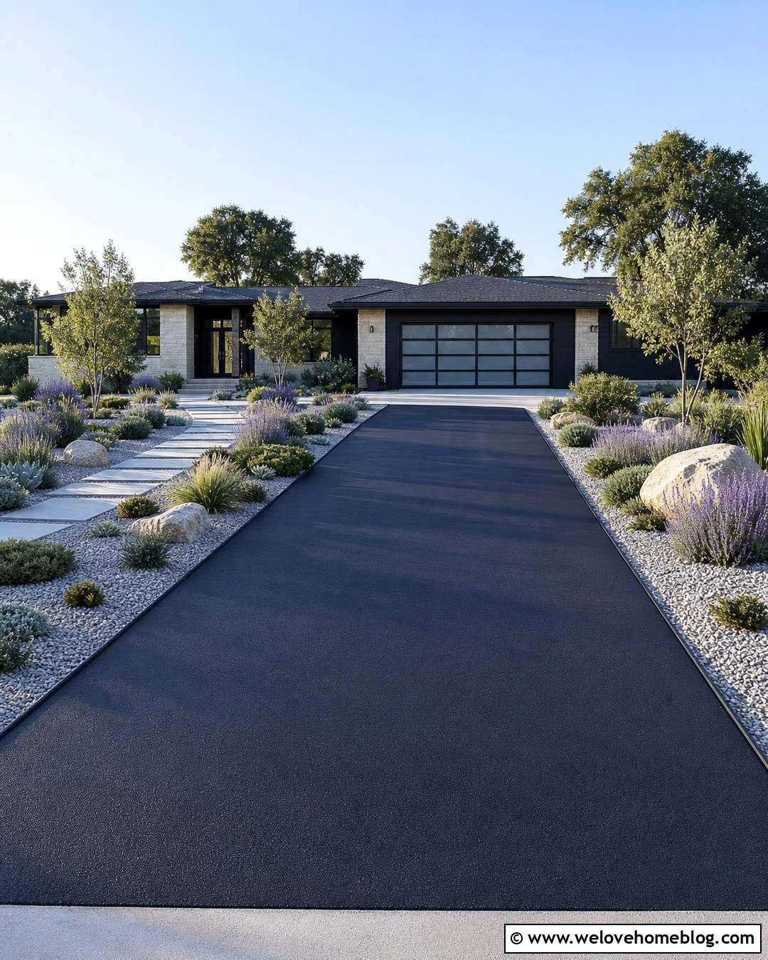 Driveway With Gravel Garden Landscaping - 50 Driveway Landscaping Ideas