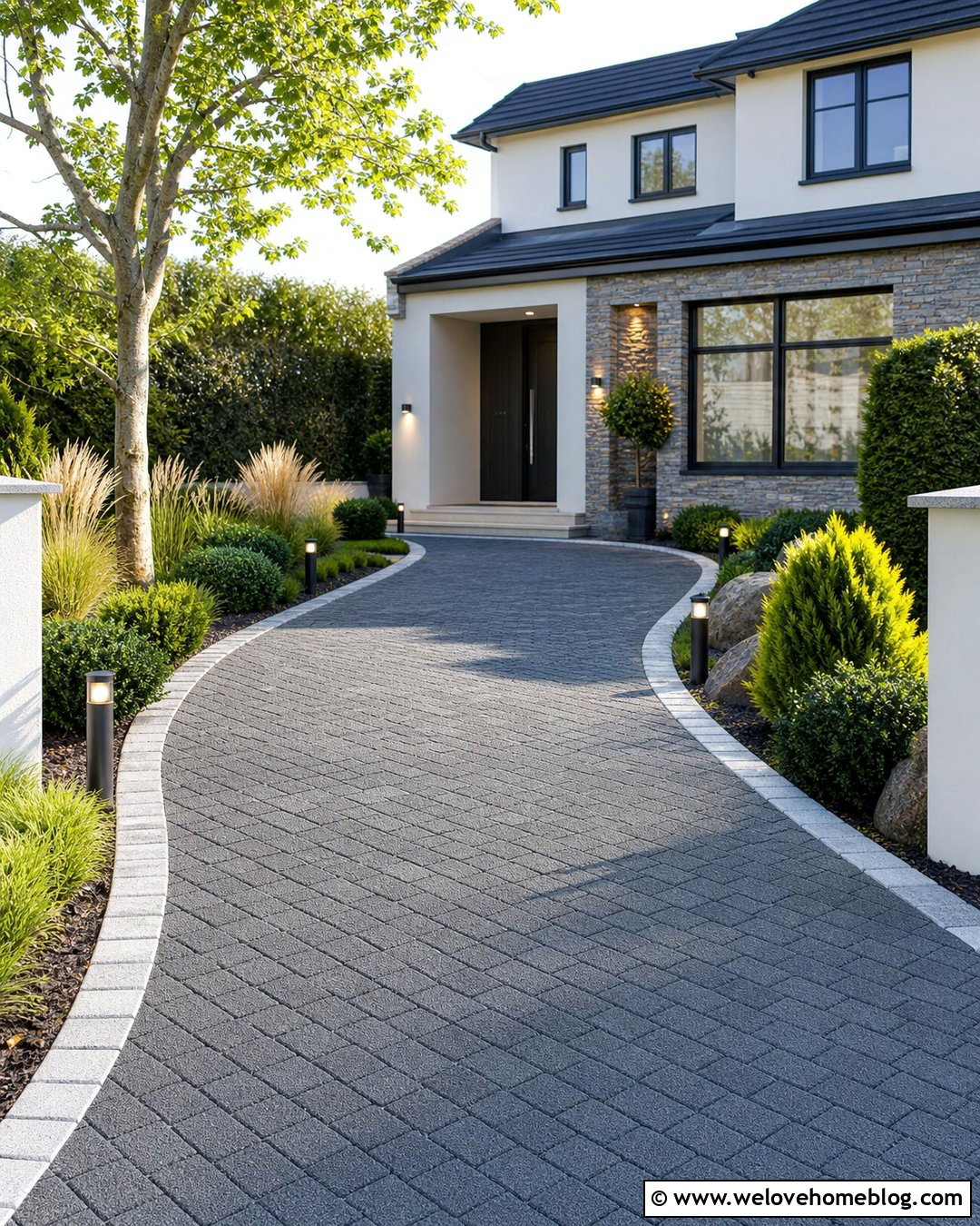 Driveway With Integrated Lighting - 30 driveway uk ideas