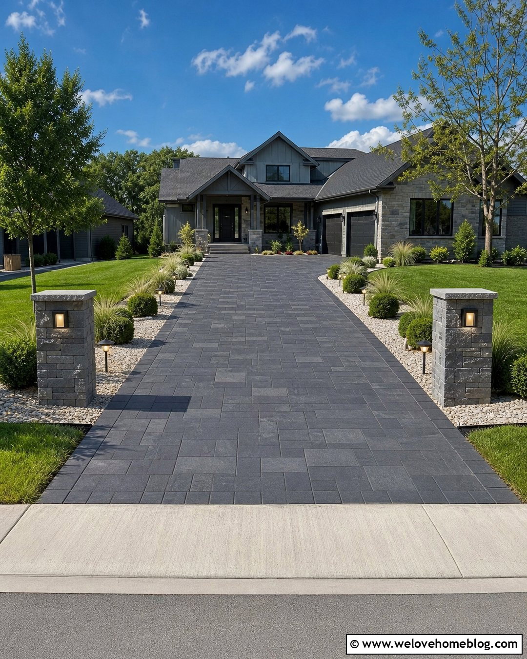Driveway With Low Landscape Lighting - 20 driveway landscape along ideas