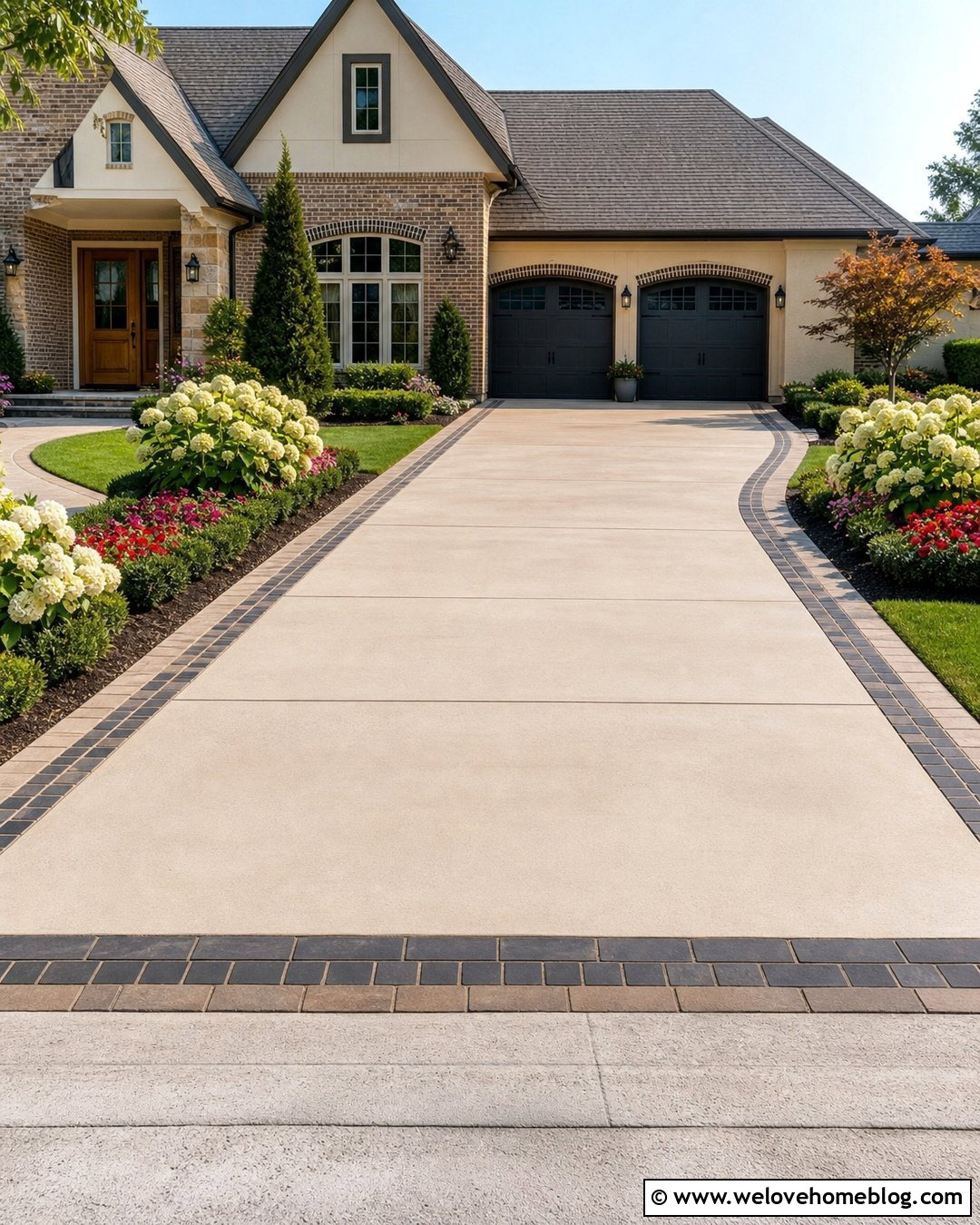 Driveway With Paver Ribbon Border PNG - 20 driveway png ideas