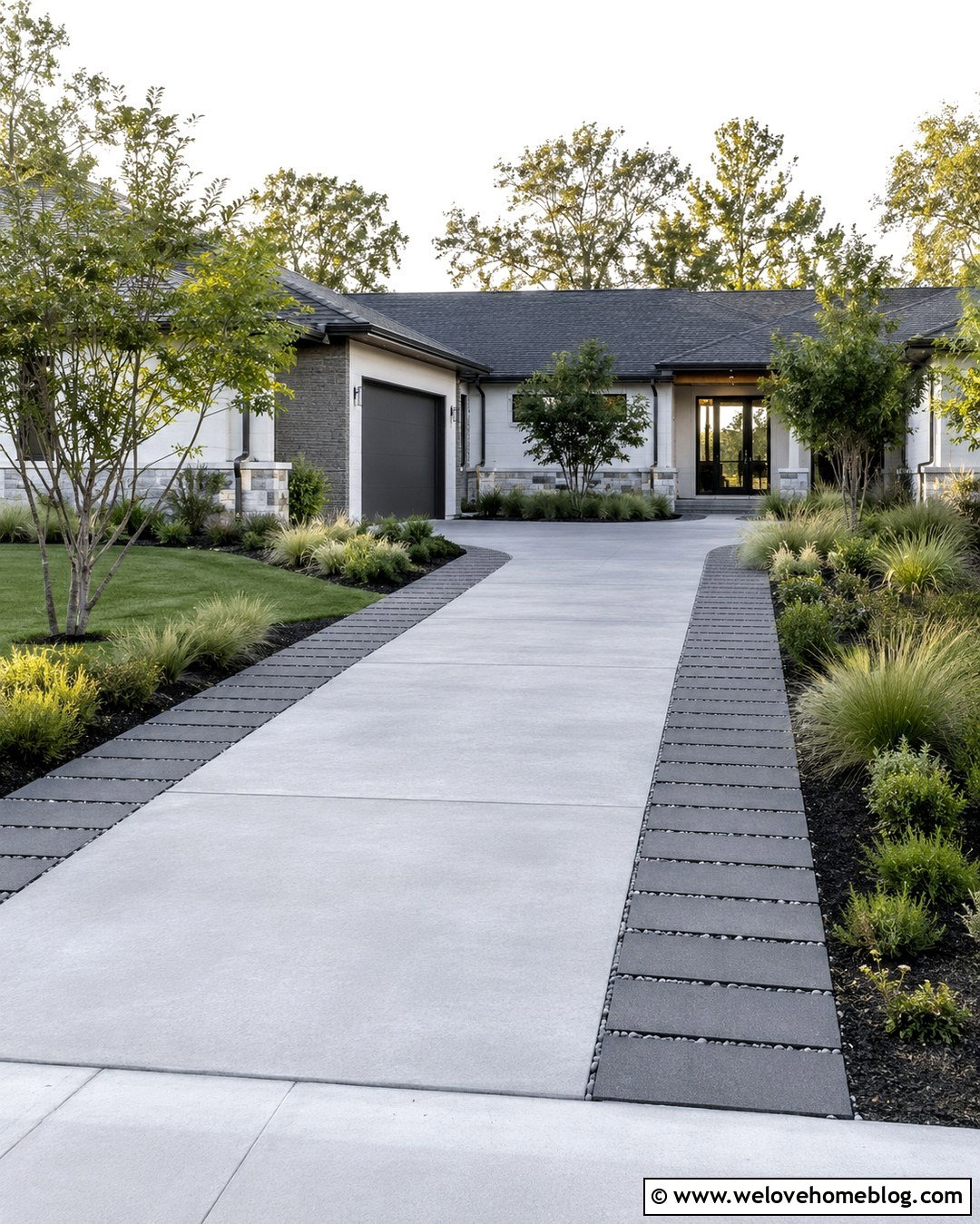 Driveway With Permeable Pavers On Sides - 20 Driveway With Pavers On Side Ideas