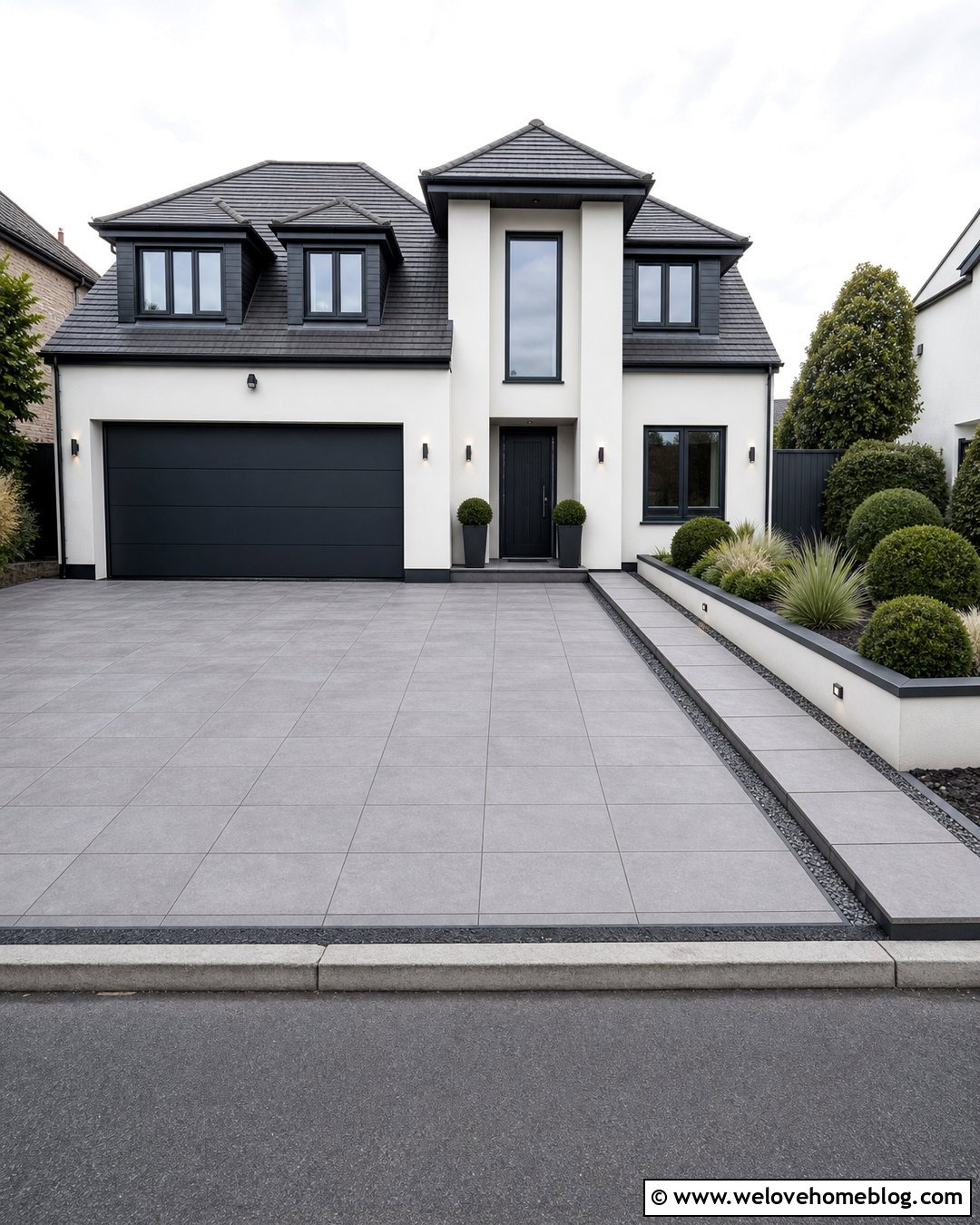 Driveway With Porcelain Paving - 30 driveway uk ideas