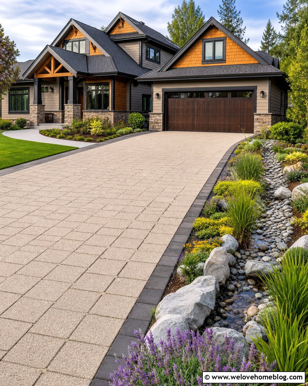 Driveway With Rain Garden Drainage - 40 driveway front garden ideas