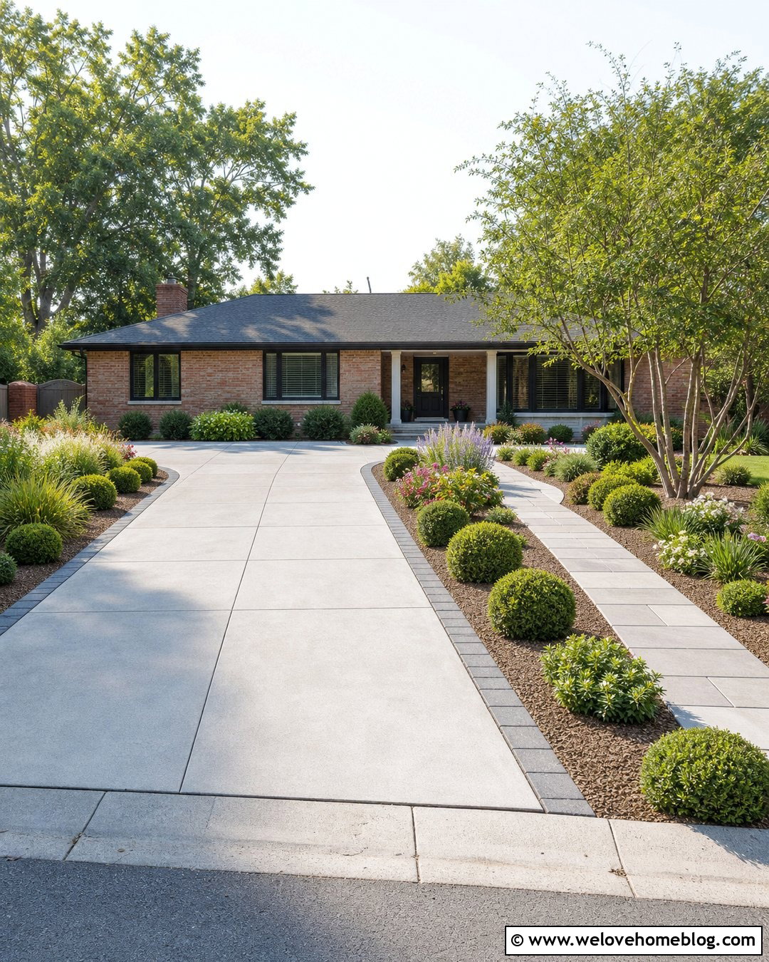Driveway With Ranch House Landscaping - 40 driveway front garden ideas