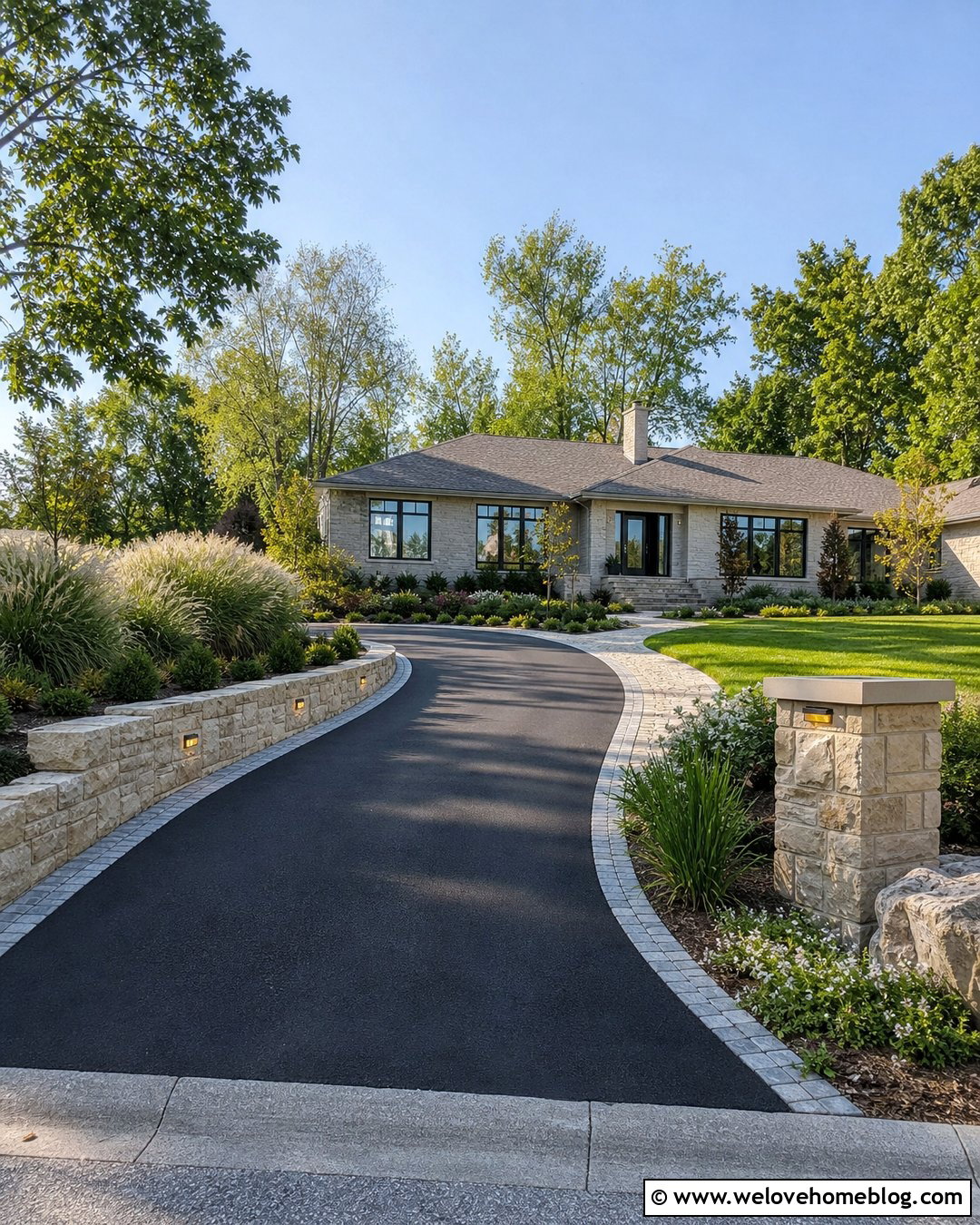 Driveway With Retaining Wall Lighting - 25 Driveway With Retaining Wall Ideas