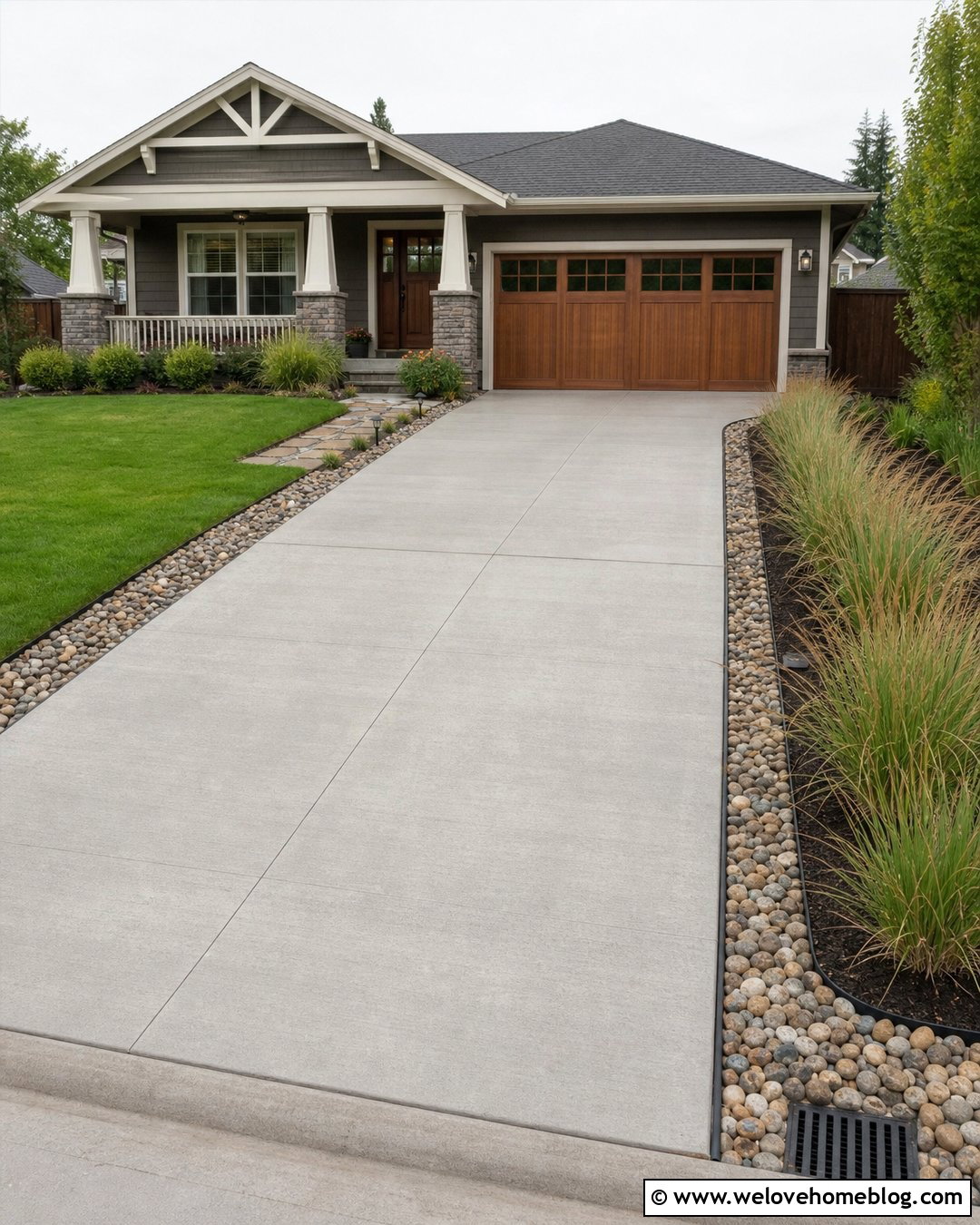 Driveway With River Rock French Drain - 20 river rock along driveway ideas