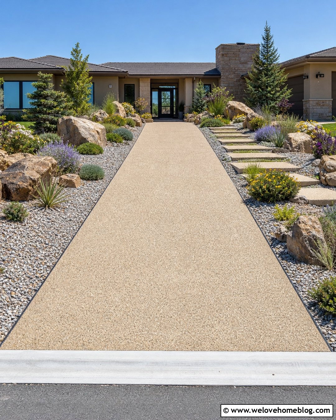 Driveway With Rock Garden Landscaping - 40 driveway front garden ideas
