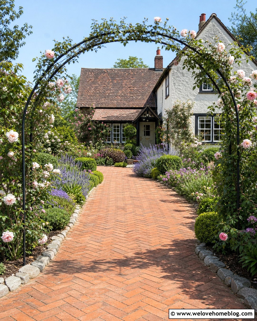 Driveway With Rose Garden Borders - 40 driveway front garden ideas