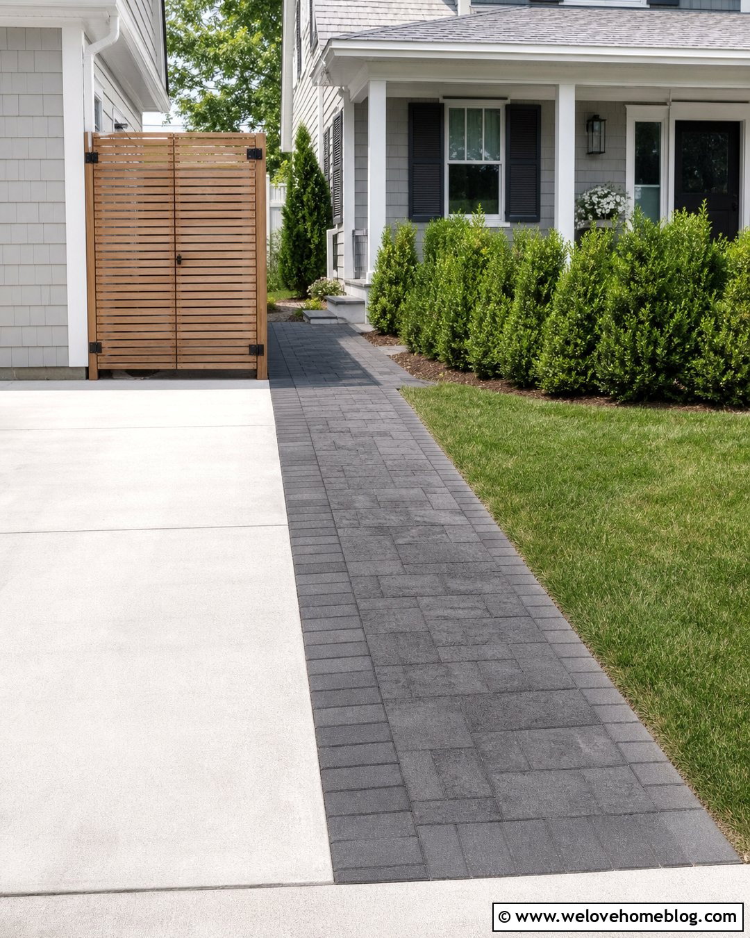 Driveway With Service Side Strip - 40 widen driveway ideas