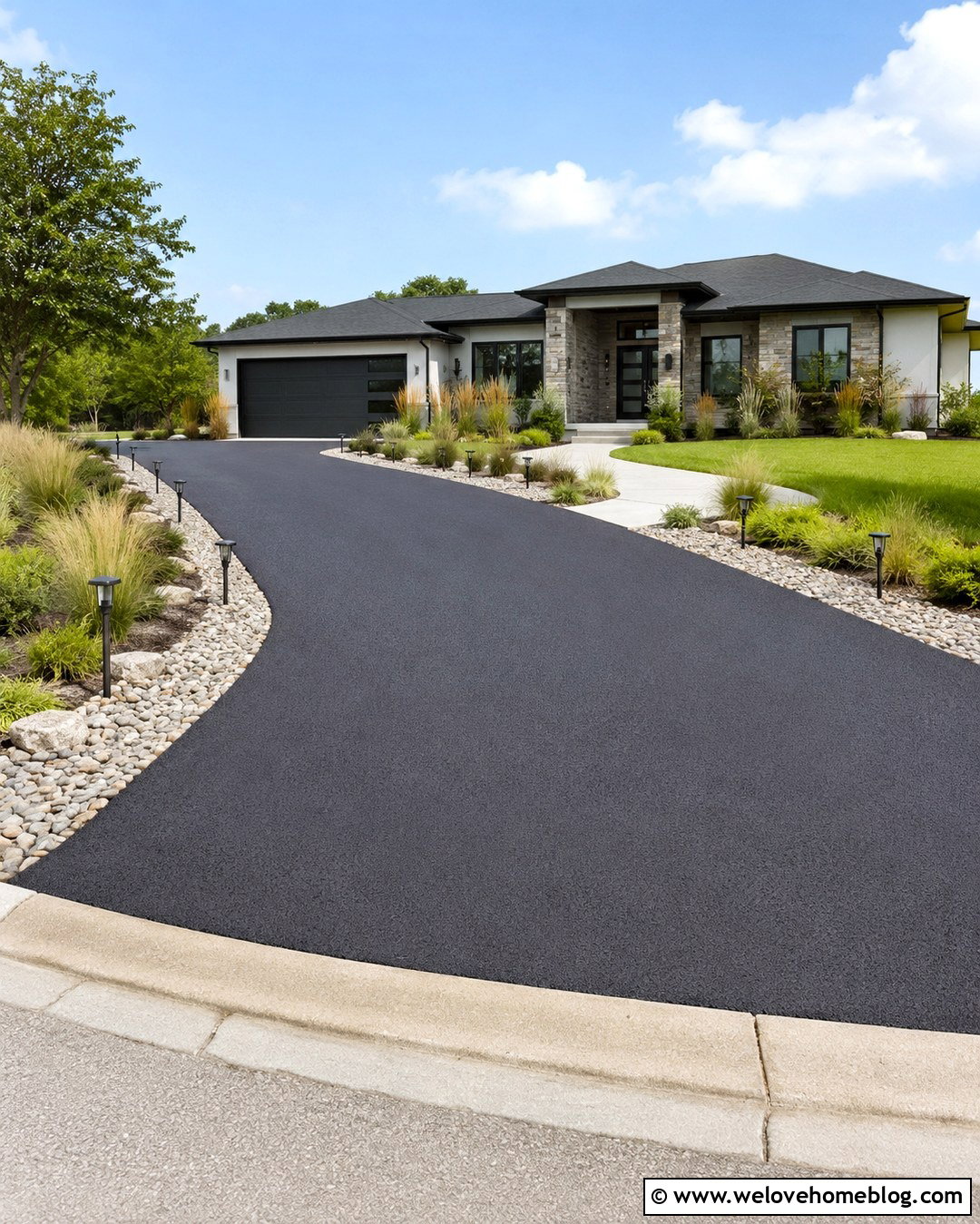 Driveway With Solar Path Lights - 20 Driveway Decoration Ideas