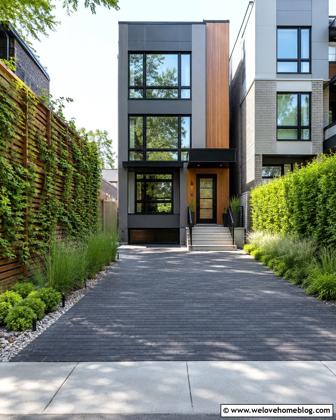 Driveway With Vertical Garden Planting - 20 driveway small front garden ideas