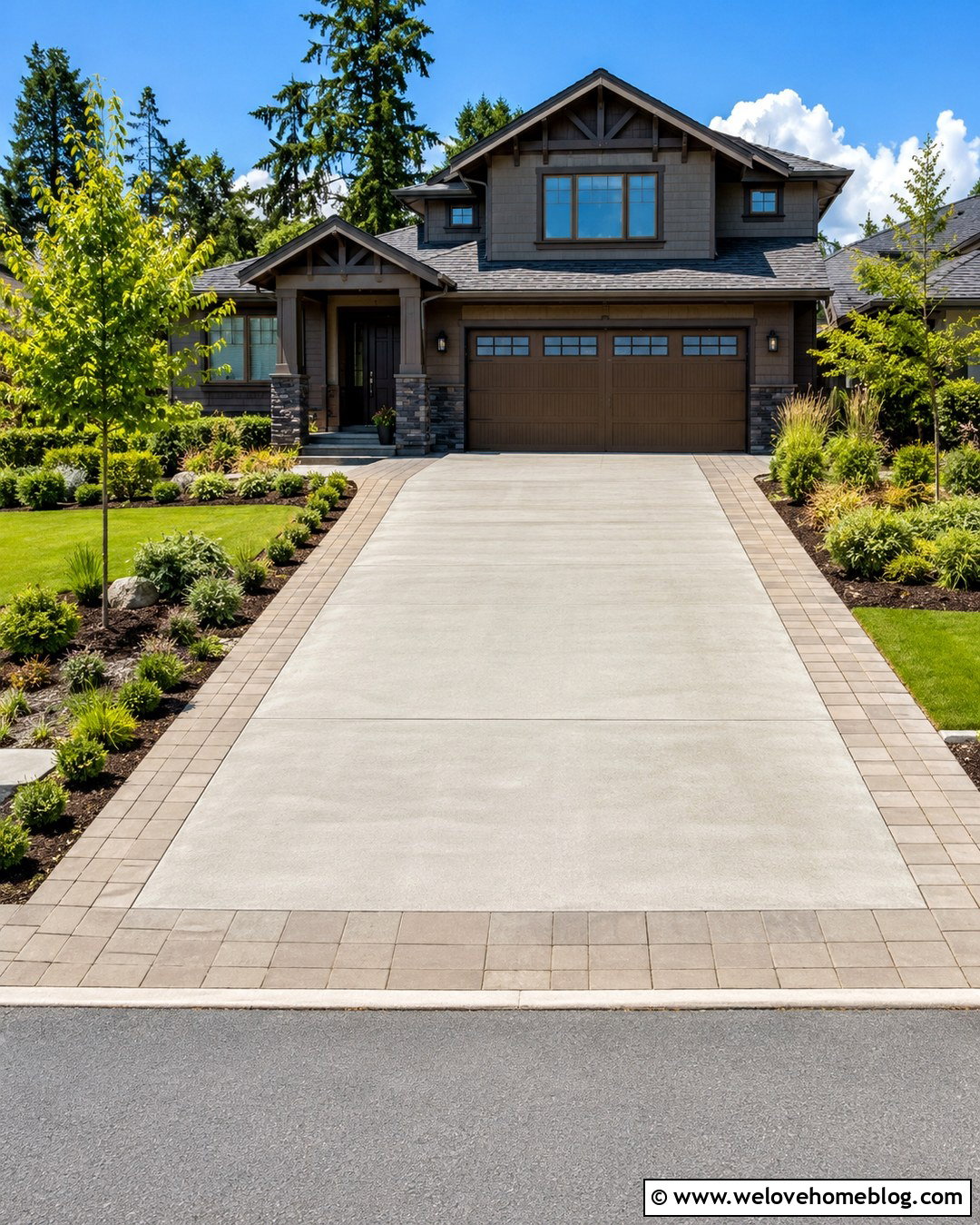 Driveway With Wide Paver Side Borders - 20 driveway with pavers around it ideas