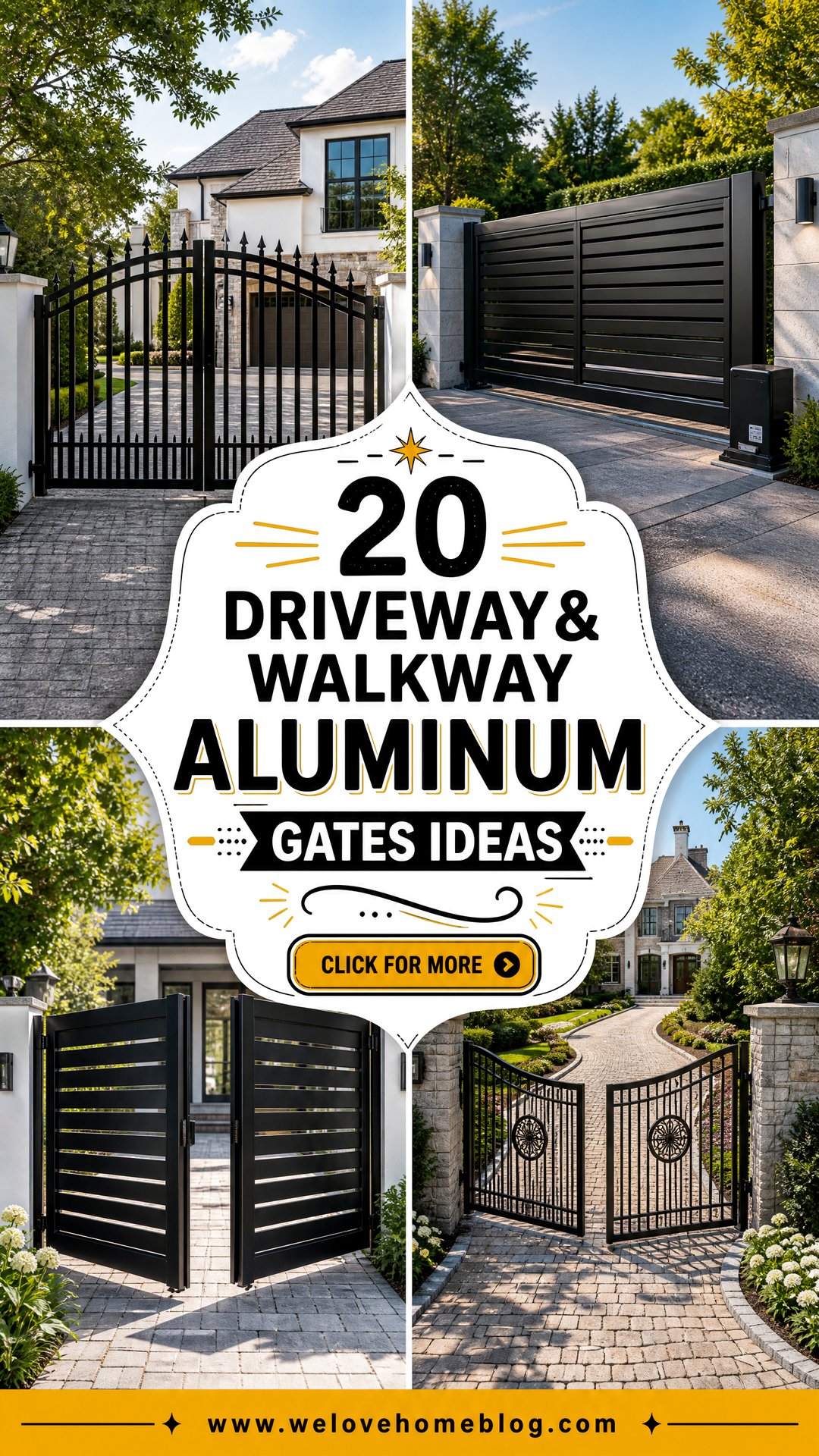20 Driveway and Walkway Aluminum Gates Ideas for Curb Appeal - 20 Driveway & Walkway Aluminum Gates Ideas for Curb Appeal