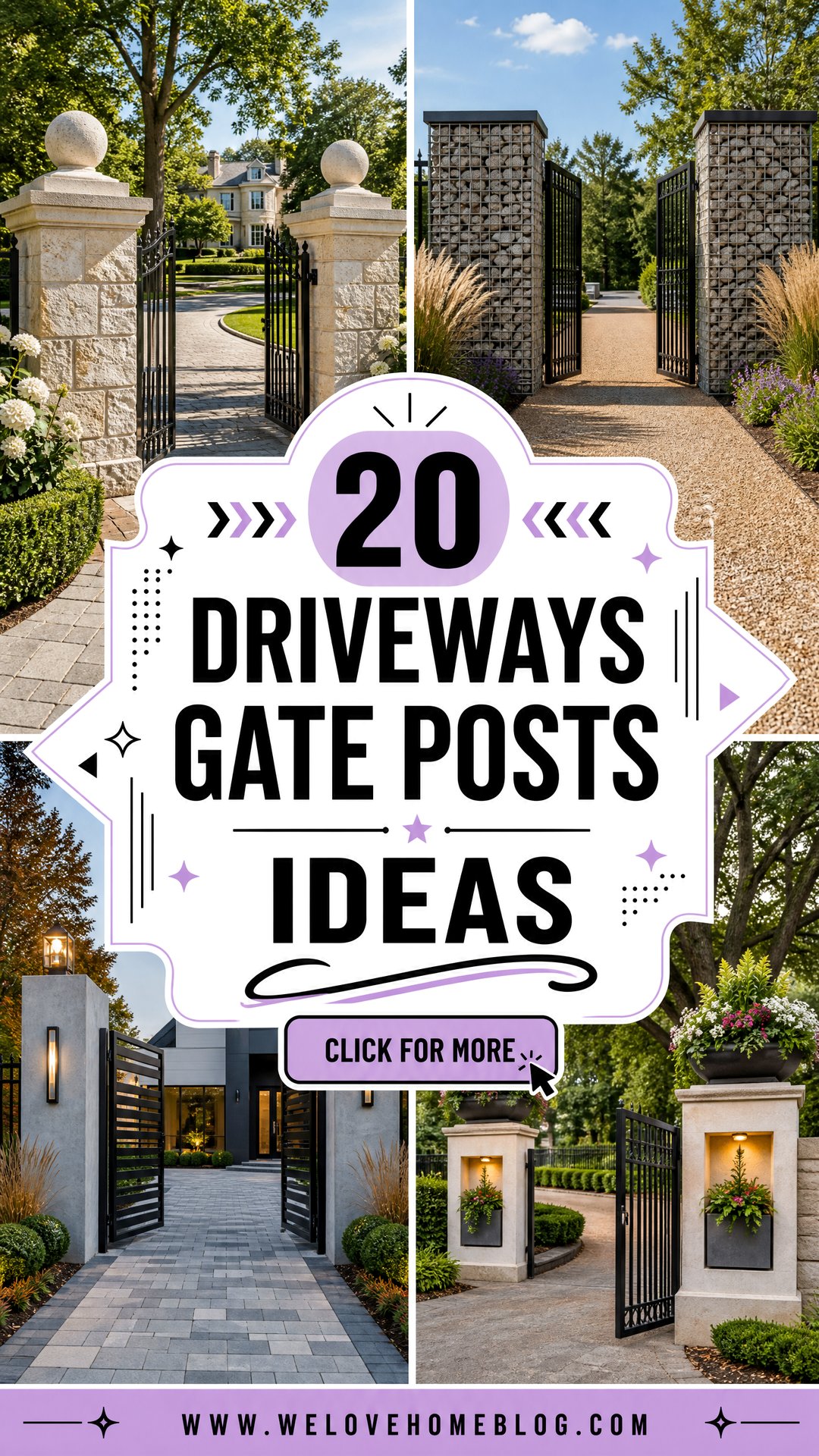 20 Driveways Gate Posts Ideas for a Striking First Look - 20 Driveways Gate Posts Ideas for a Striking First Look